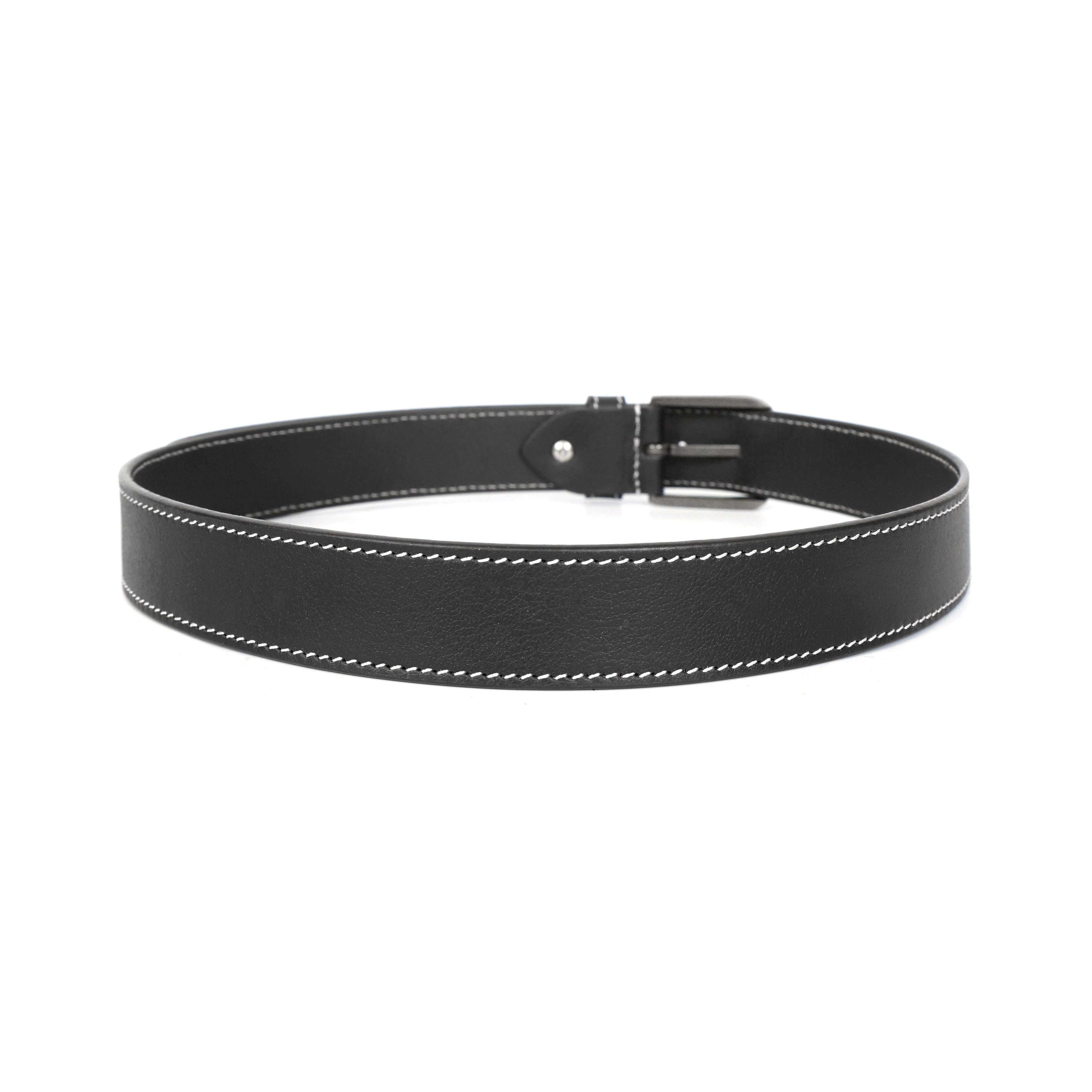 Berbanto Milano Stitch Leather Belt - Black