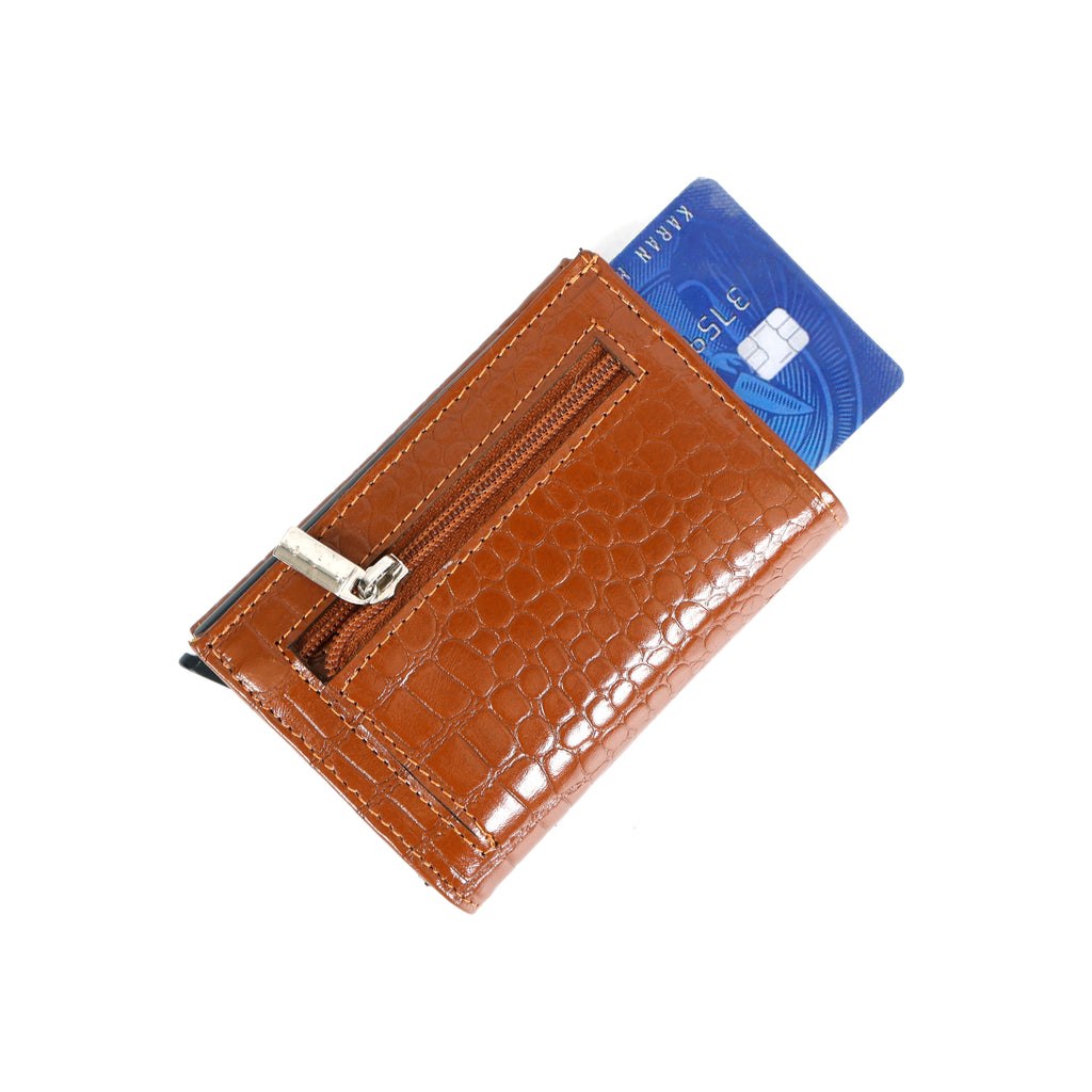 Berbanto Pop‑Up Shield Wallet - Saddle Cognac