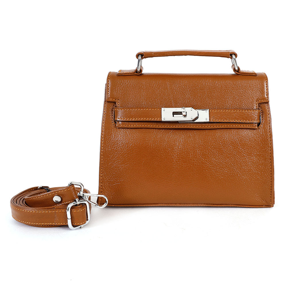 Berbanto Camille Mini Satchel – Camel Tan Leather