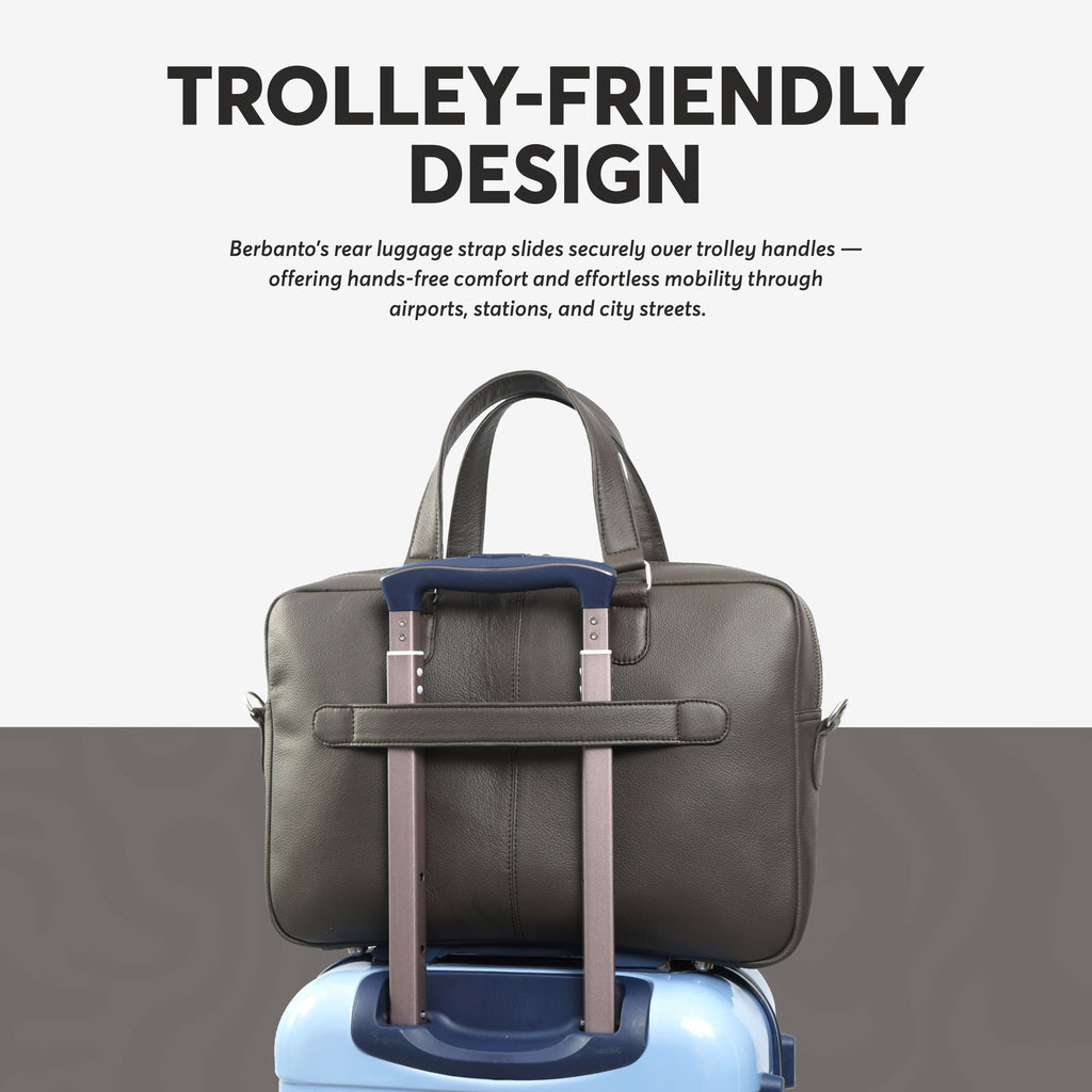 Dark Brown Full-Grain Leather Laptop Bag