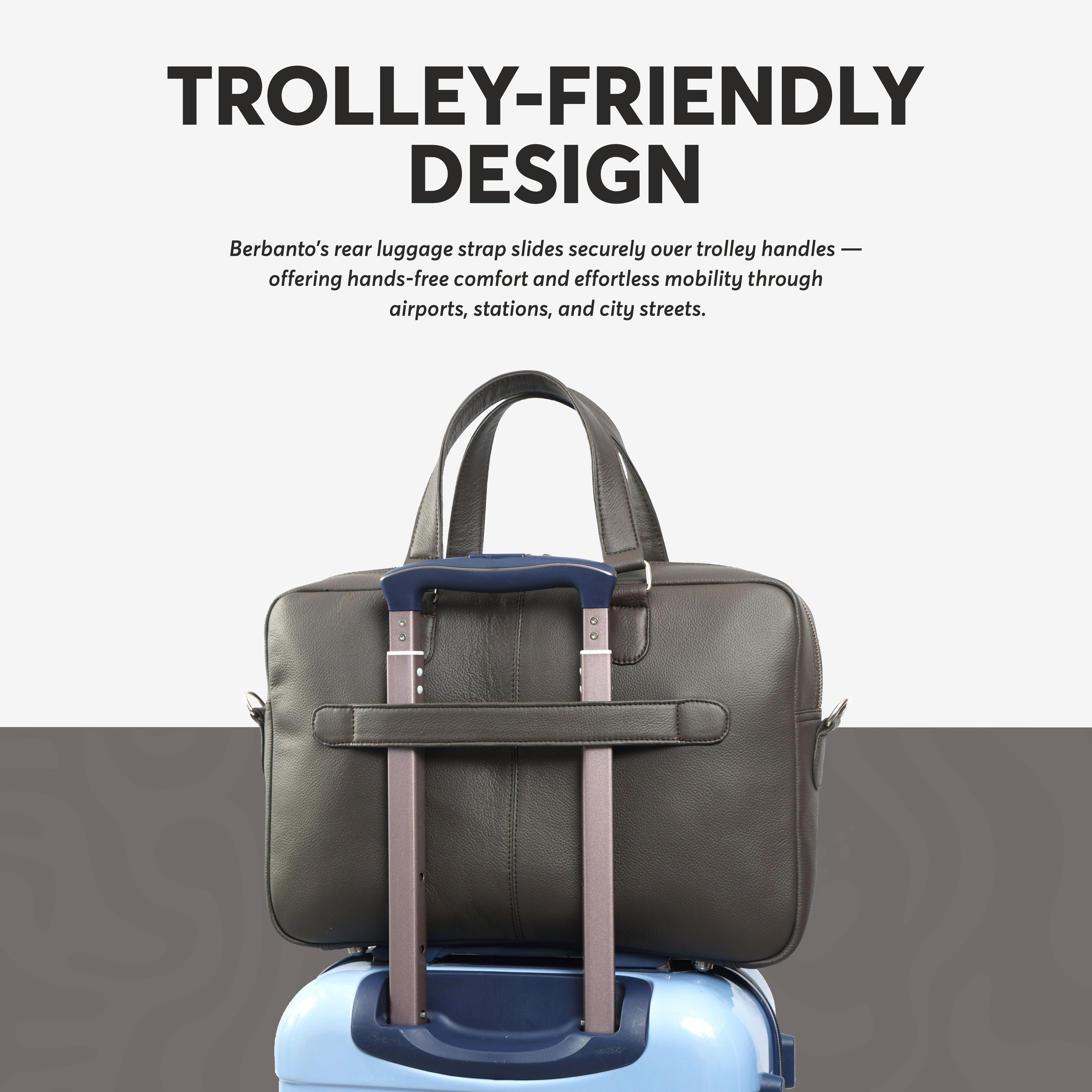 Dark Brown Full-Grain Leather Laptop Bag