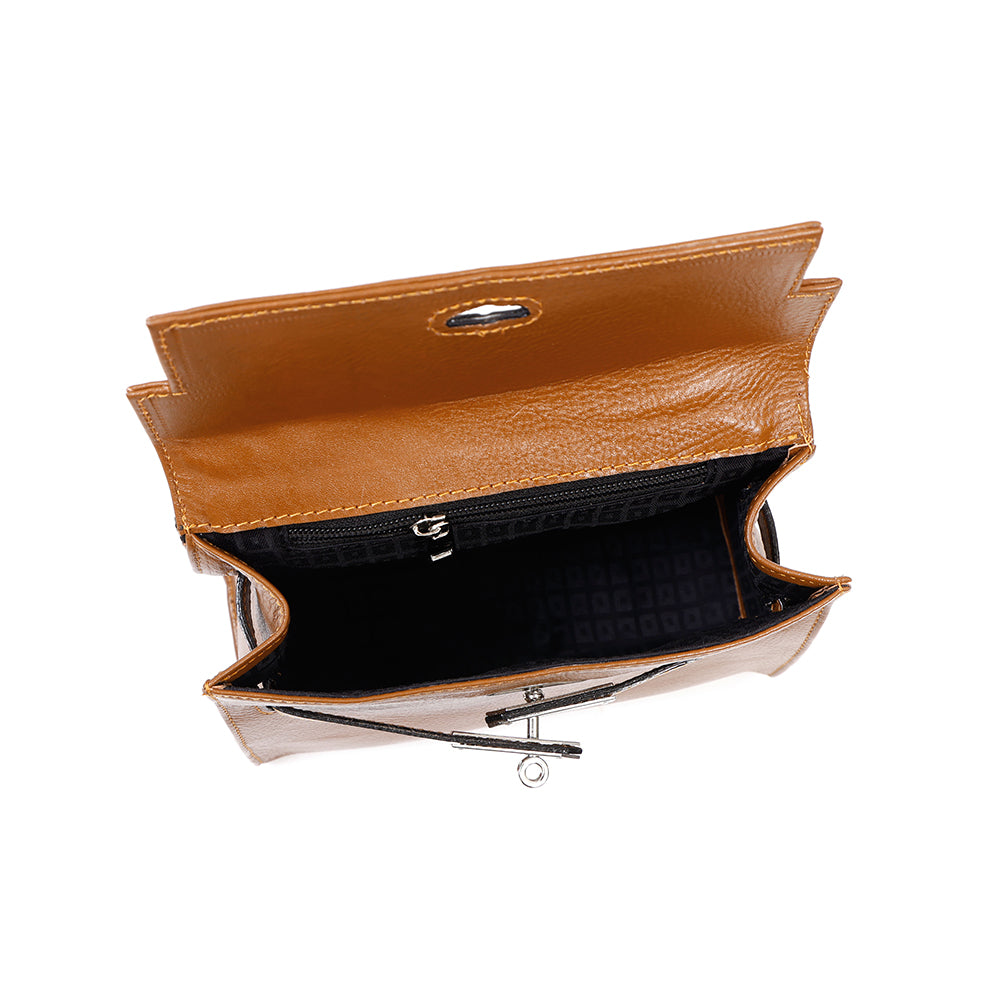 Berbanto Camille Mini Satchel – Camel Tan Leather