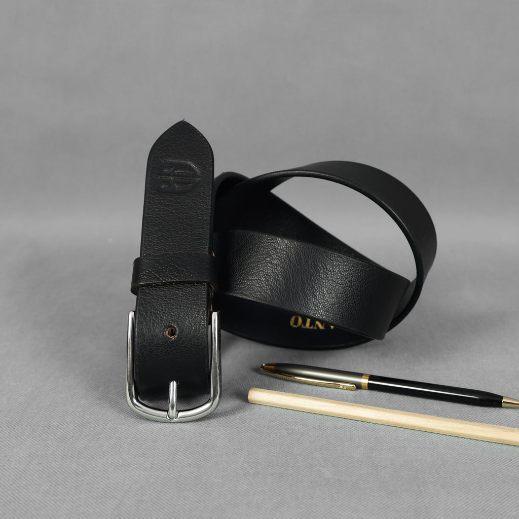 Black Full Grain Leather Belt – Classic Genuine Leather