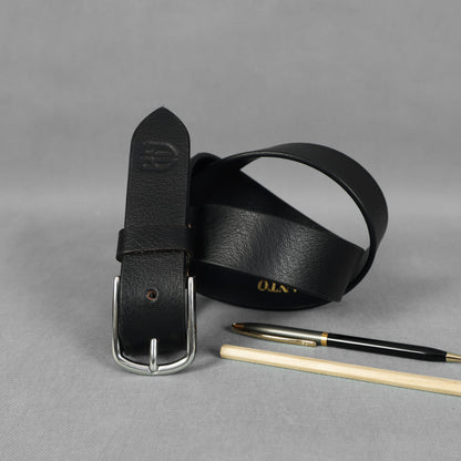 Black Full Grain Leather Belt – Classic Genuine Leather