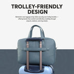 Steel-Blue Full-Grain Leather Laptop Bag
