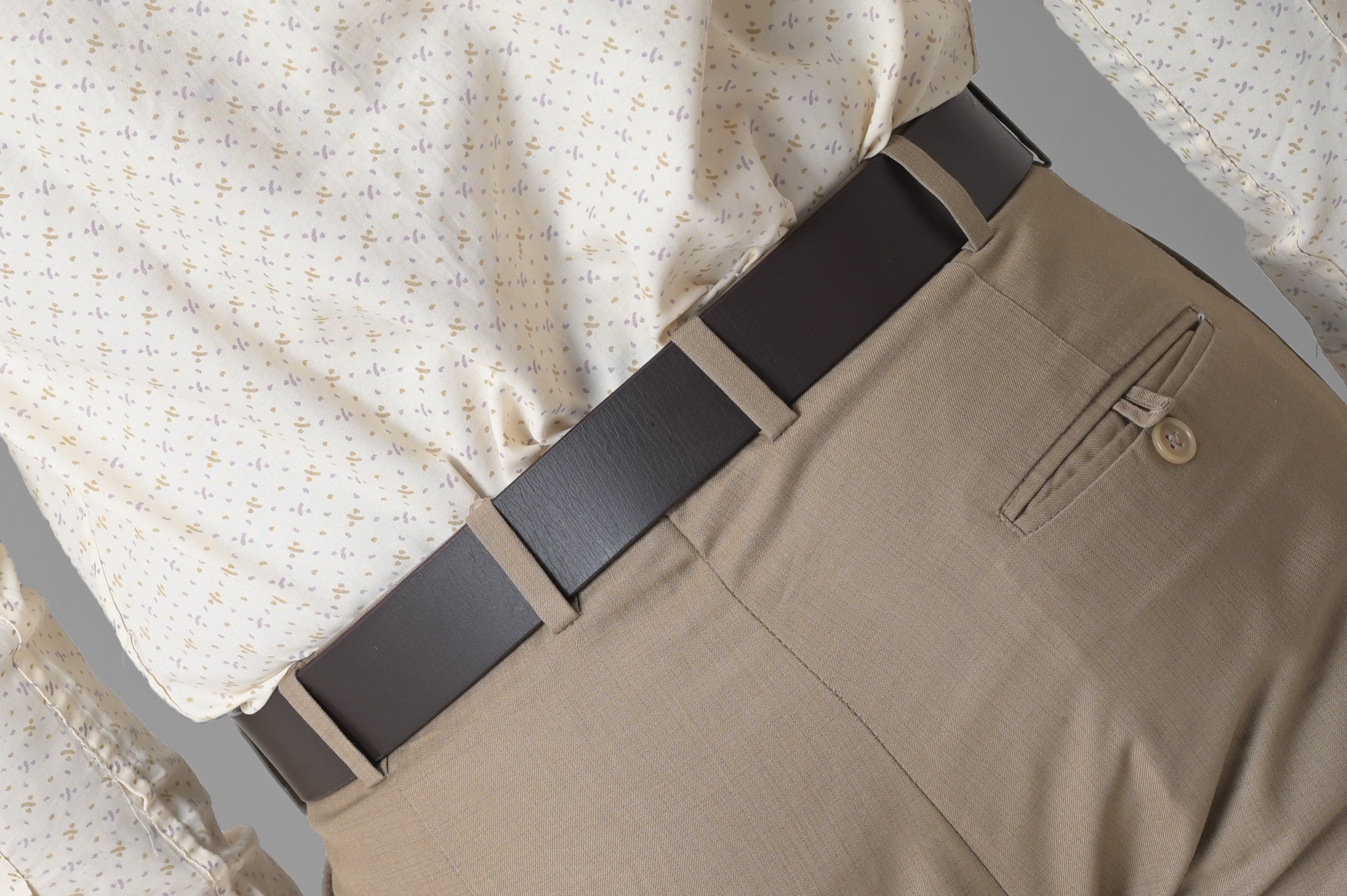 Brown Leather Belt with Antique Buckle