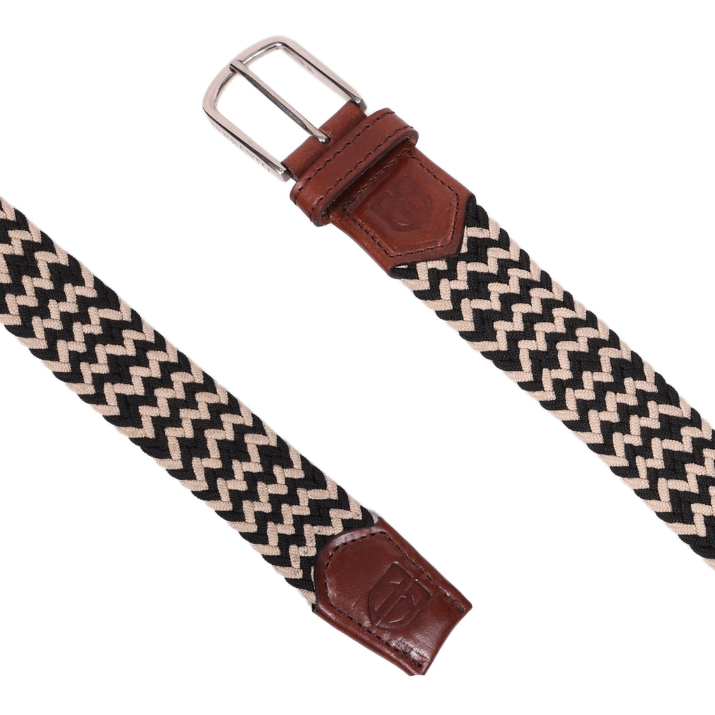 Unisex Black and White Braided Belt