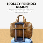 Tan Full-Grain Crunch Leather Laptop Bag