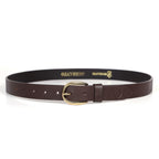 Brown Leather Belt for Women with Golden Buckle