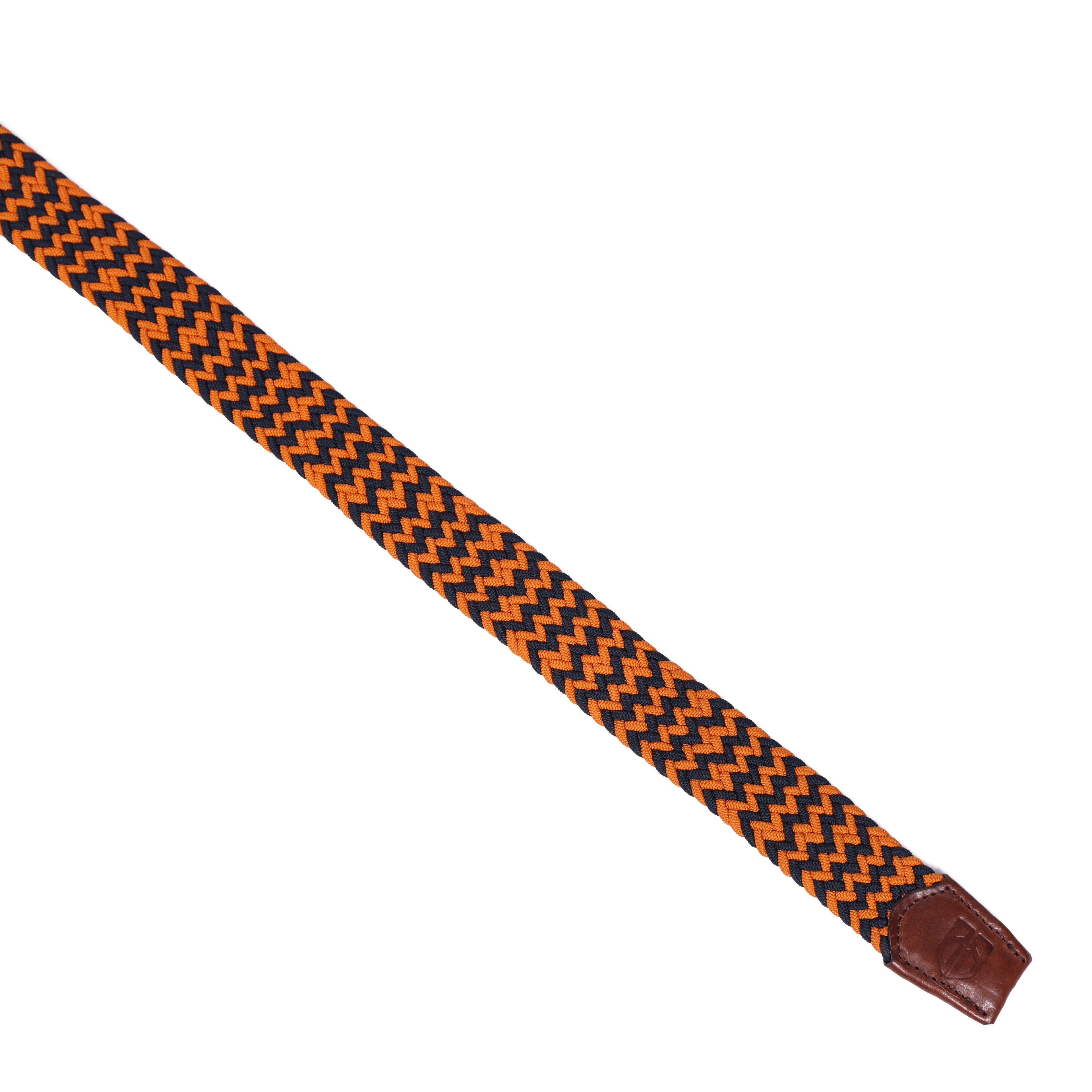 Unisex Orange Braided Belt with Stylish Buckle