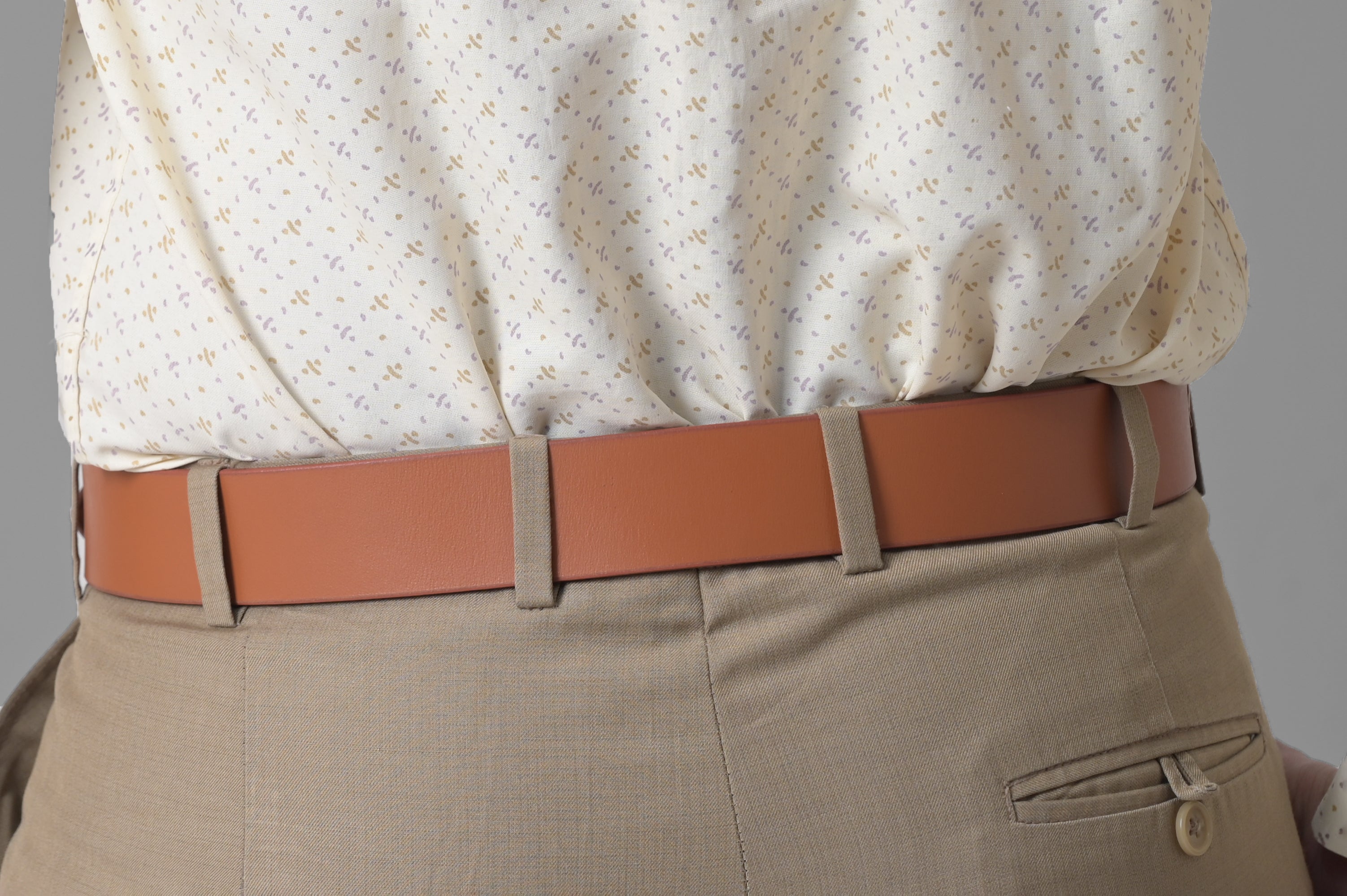 Tan Leather Belt with Antique Buckle