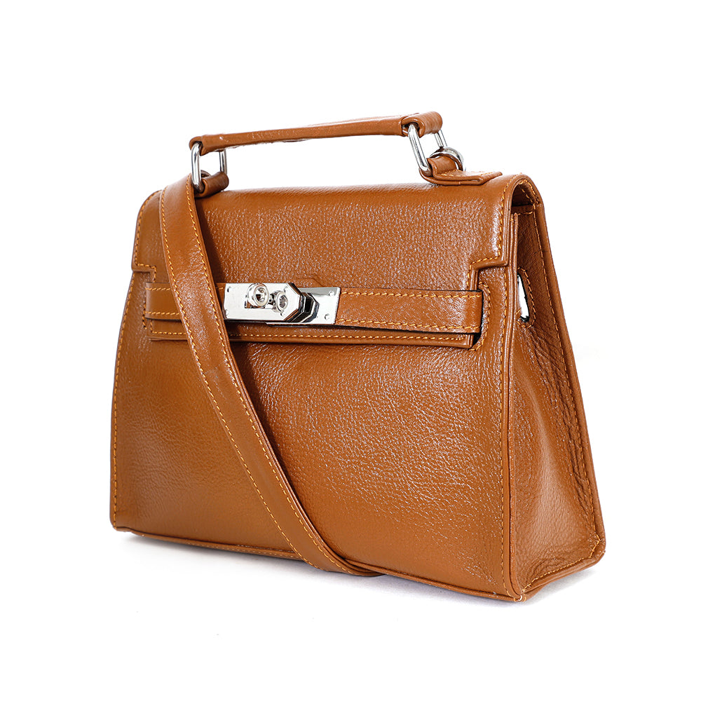 Berbanto Camille Mini Satchel – Camel Tan Leather