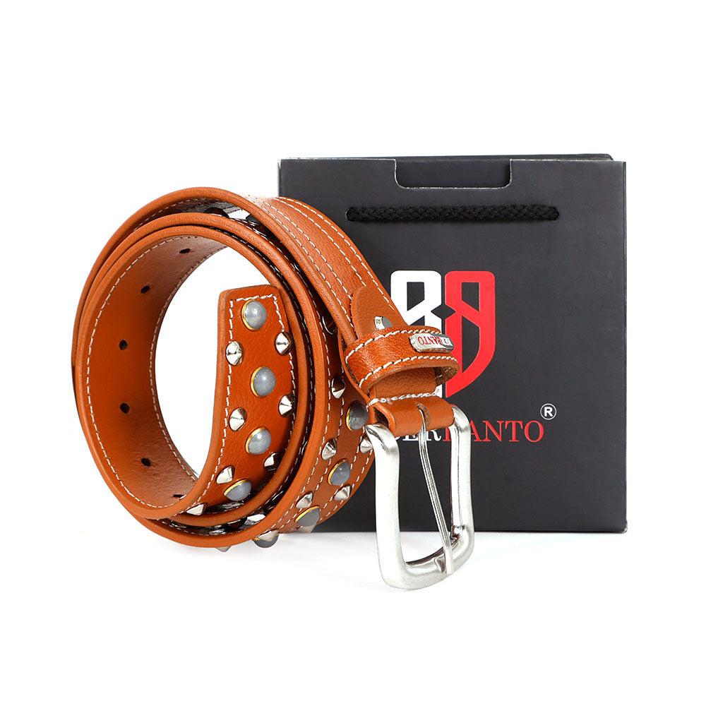 Berbanto Canyon Heritage Full-Grain Studded Leather Belt