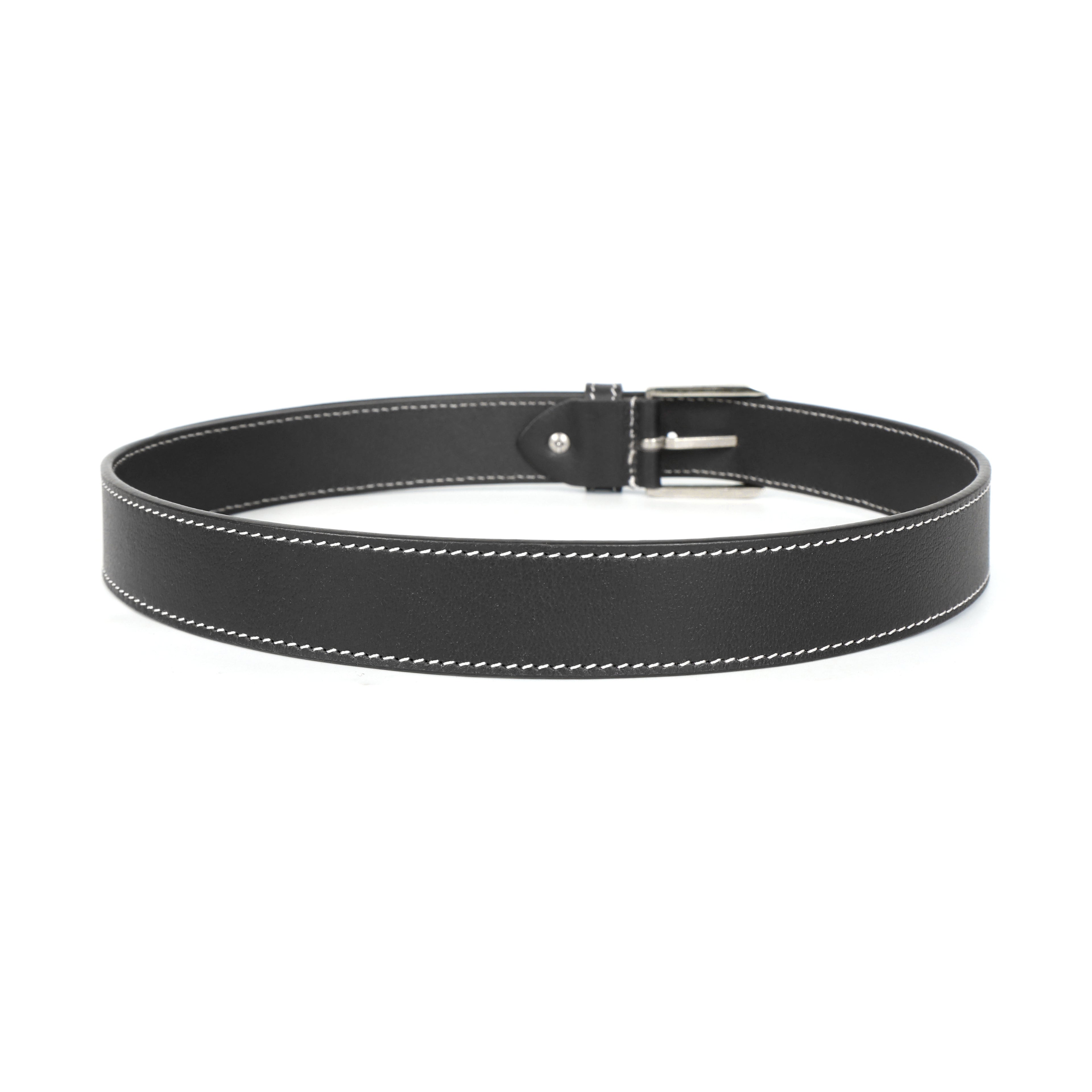 Berbanto Milano Stitch Leather Belt - Black