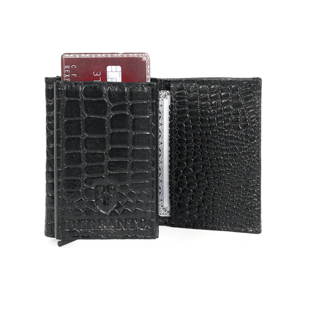 Berbanto Pop‑Up Shield Wallet - Obsidian Black