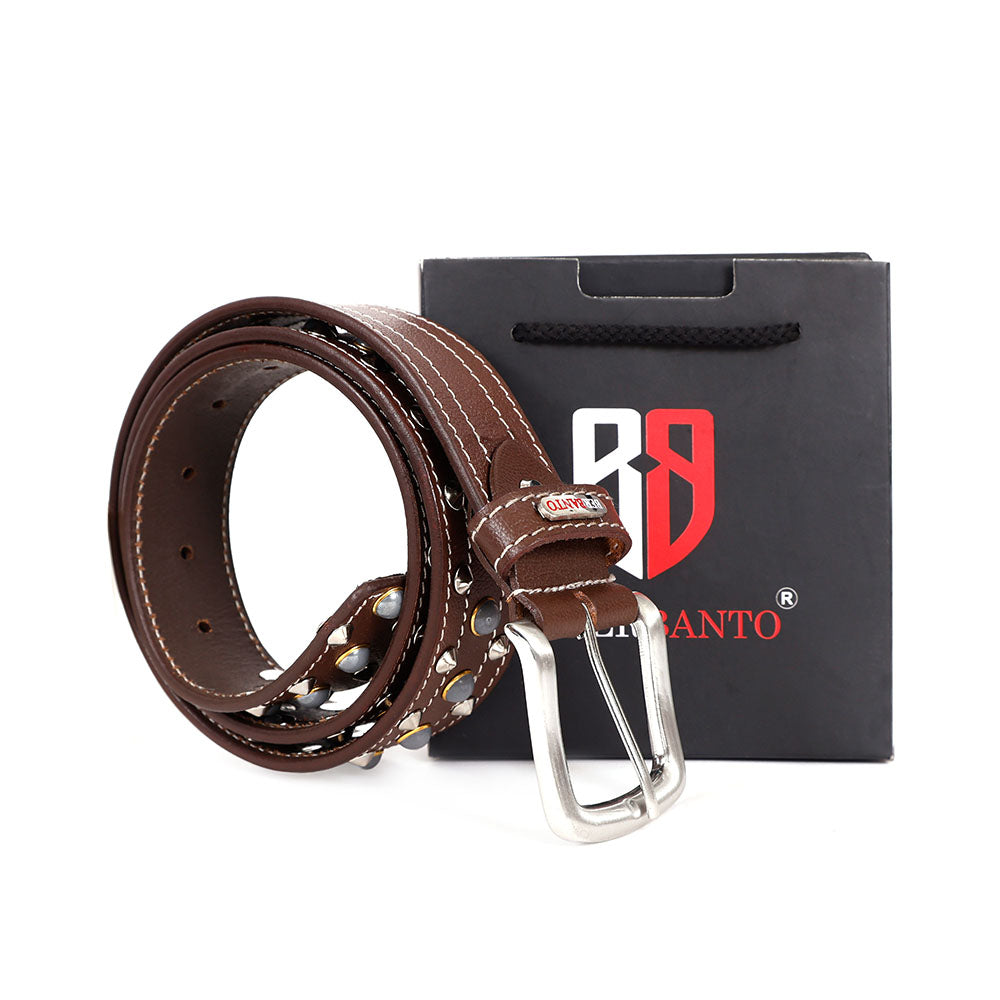 Berbanto Hudson Full-Grain Studded Leather Belt