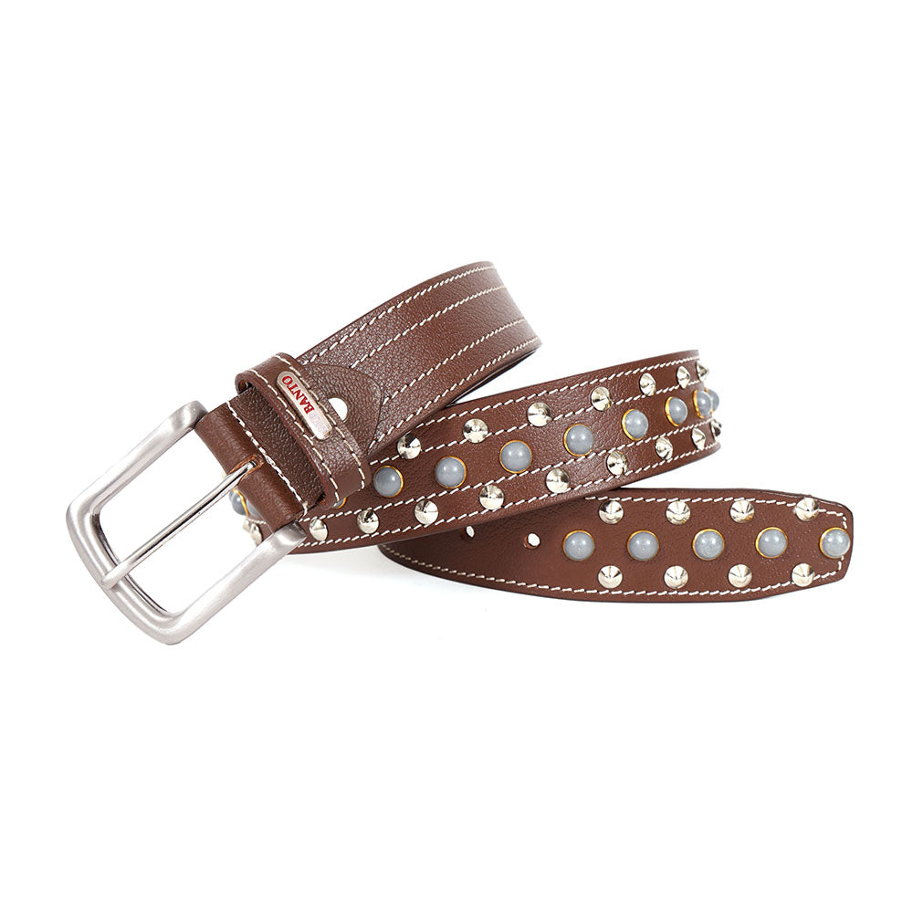 Berbanto Hudson Full-Grain Studded Leather Belt