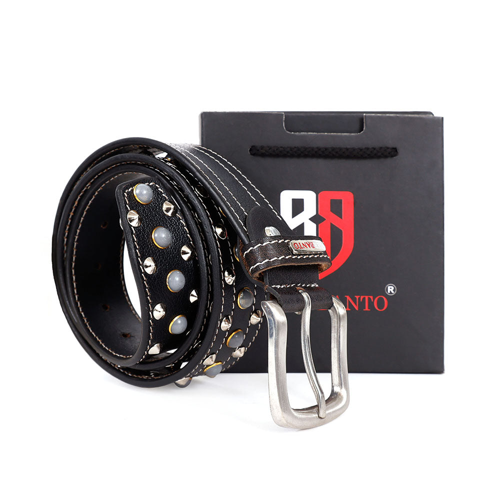 Berbanto Sterling Full-Grain Studded Leather Belt
