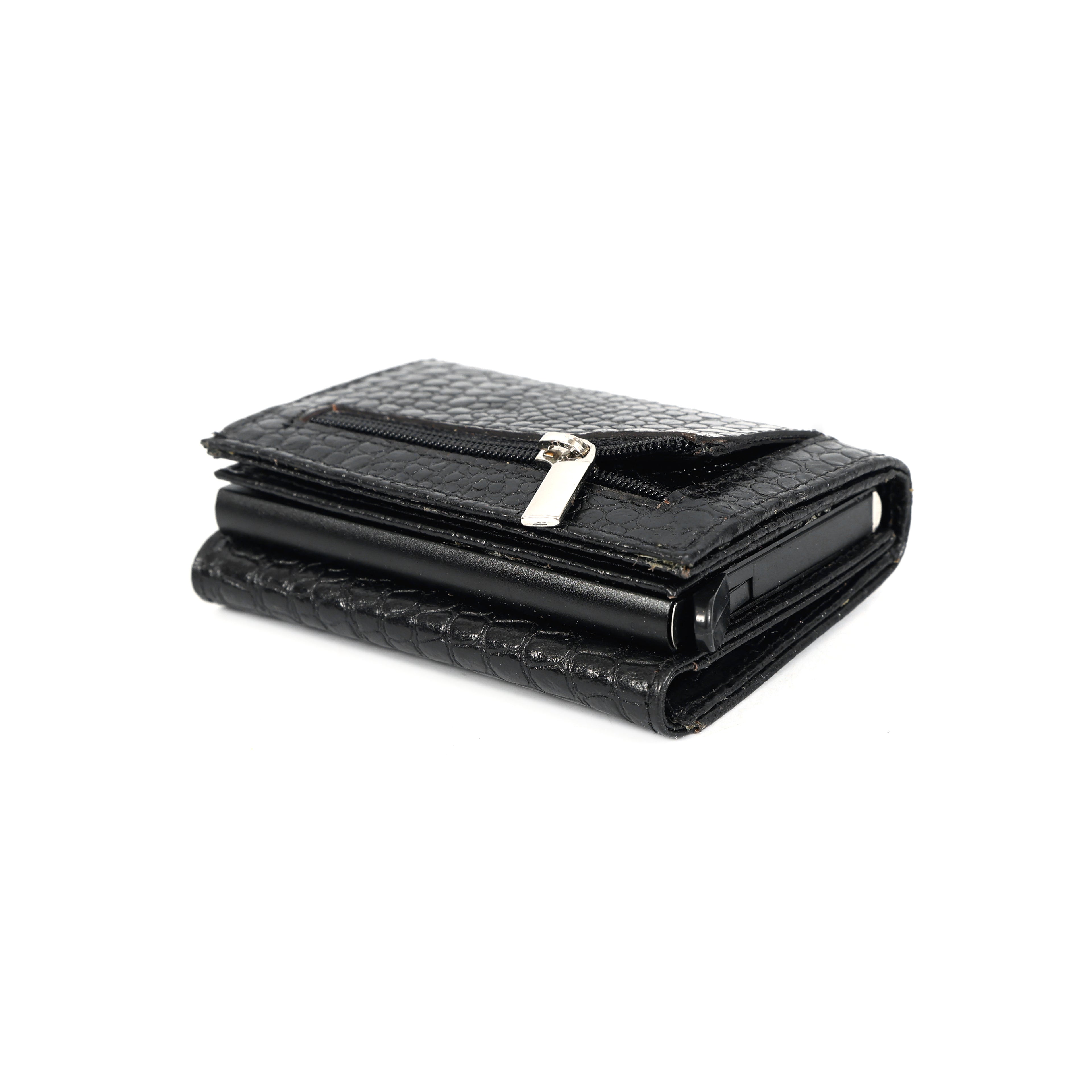 Berbanto Pop‑Up Shield Wallet - Obsidian Black