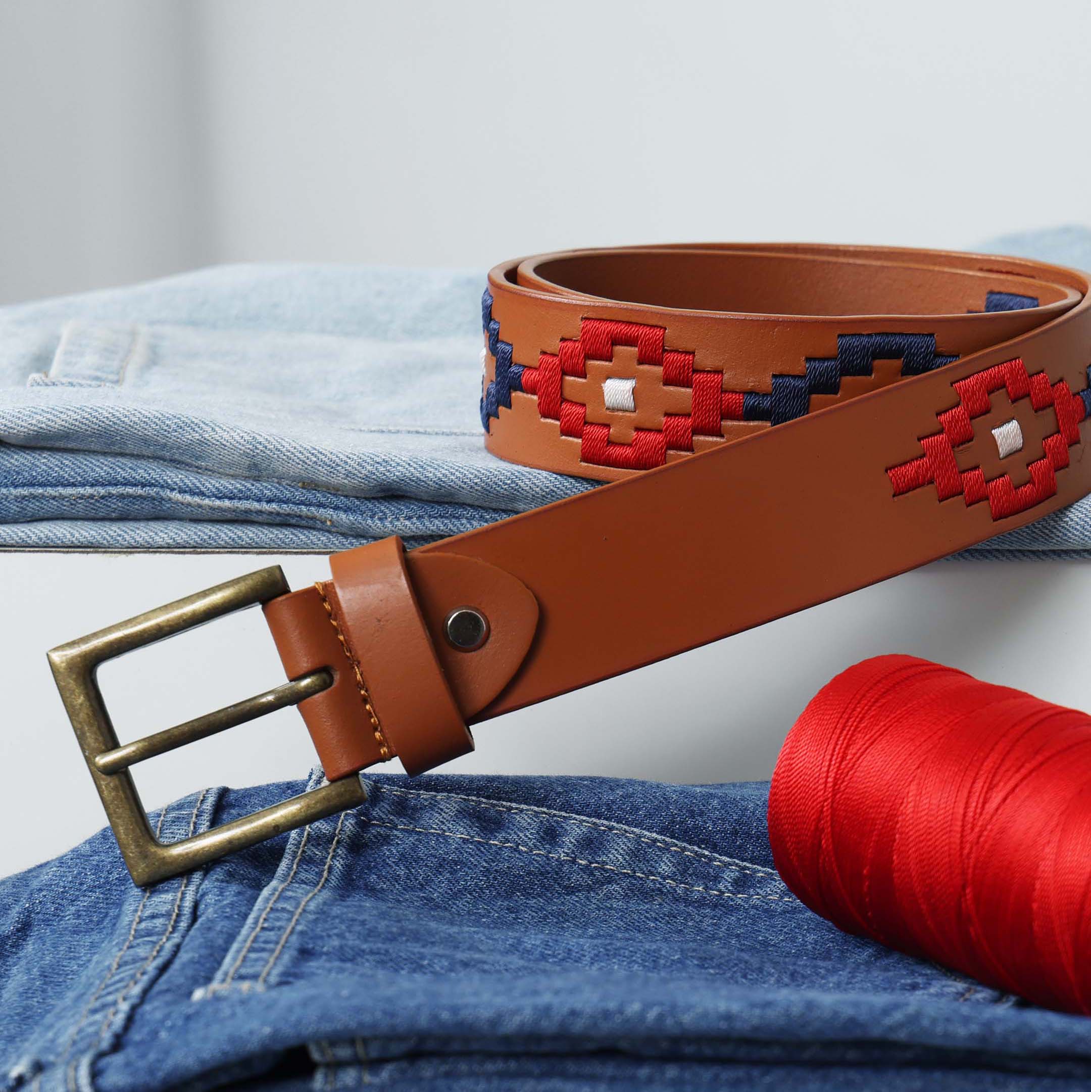 Berbanto Milton Full-Grain Polo Belt - Tan Leather