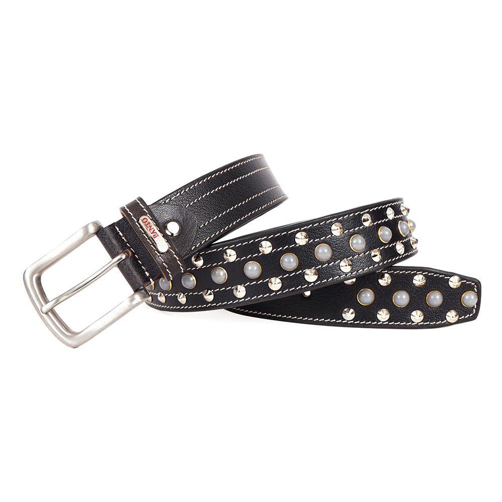 Berbanto Sterling Full-Grain Studded Leather Belt