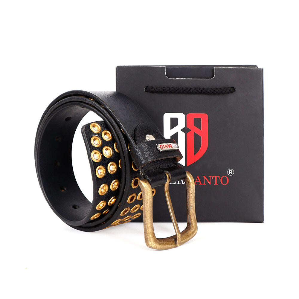 Berbanto Aurelis Full-Grain Studded Leather Belt