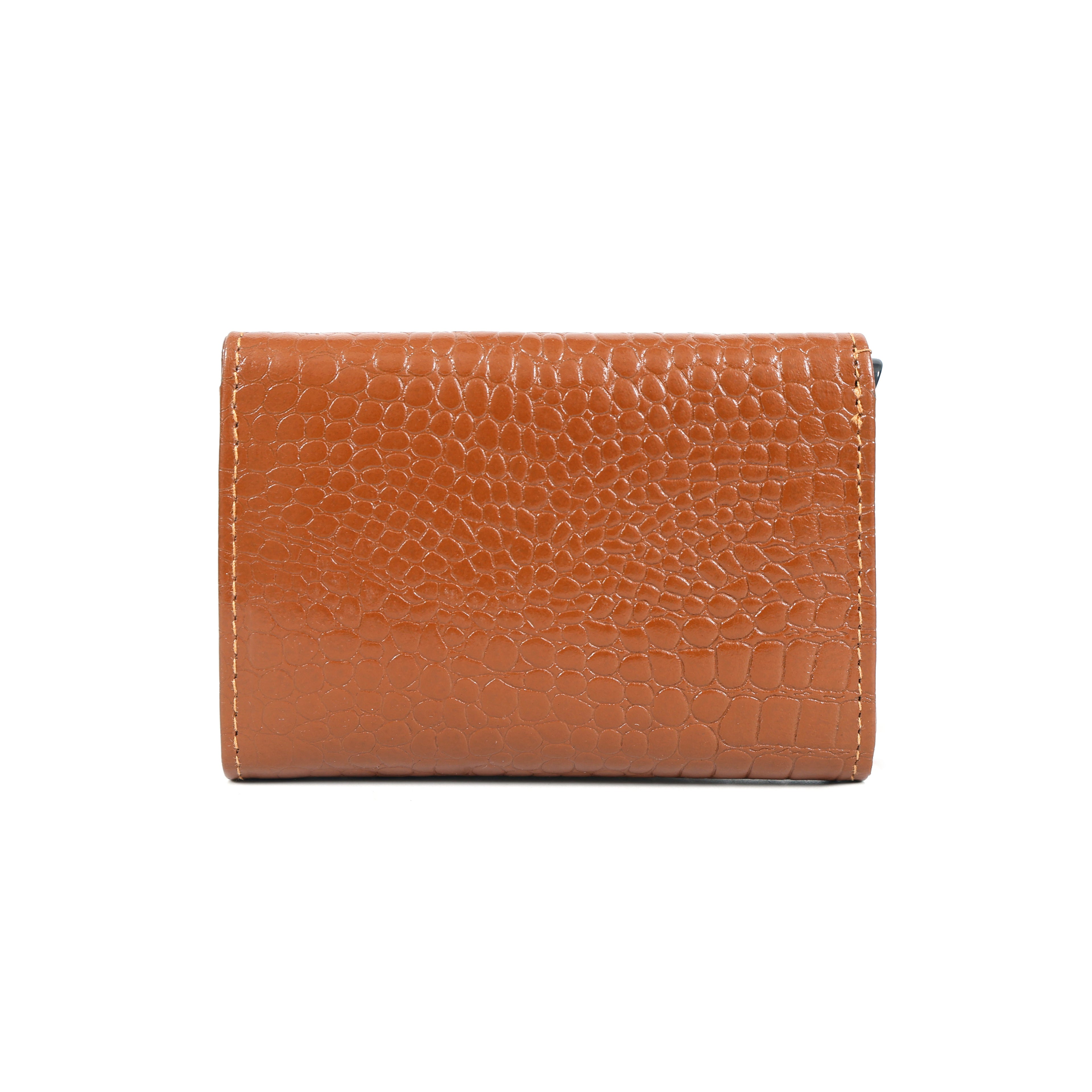 Berbanto Pop‑Up Shield Wallet - Saddle Cognac