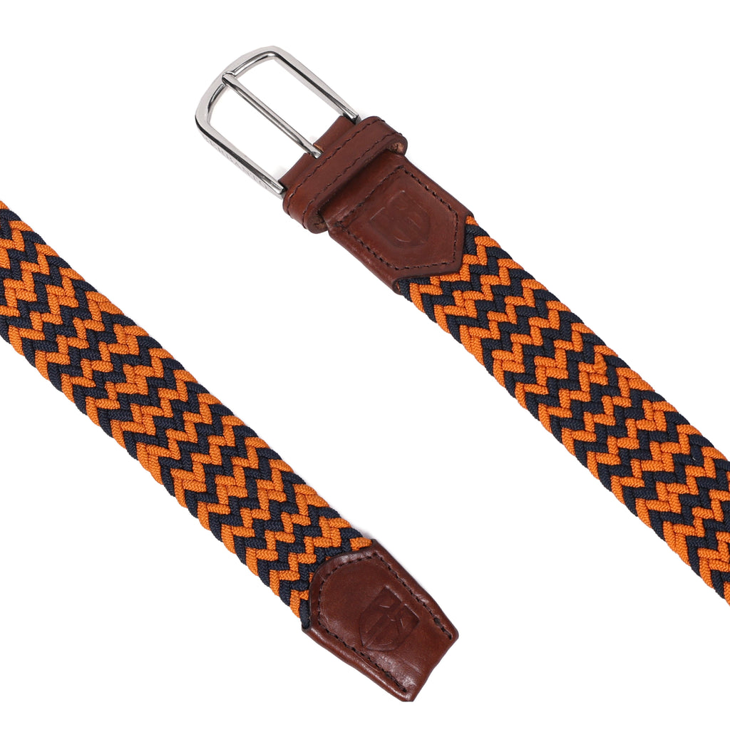 Unisex Orange Braided Belt with Stylish Buckle