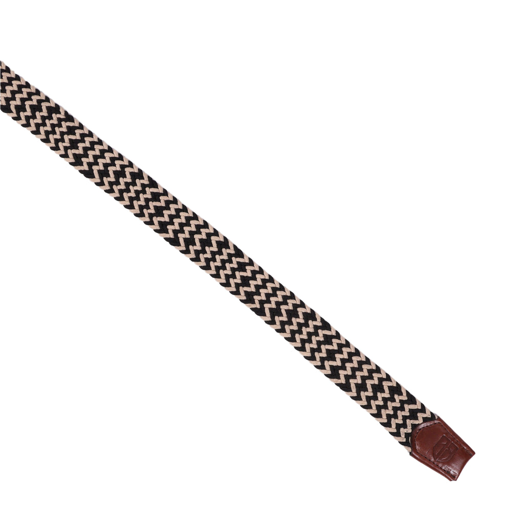 Unisex Black and White Braided Belt