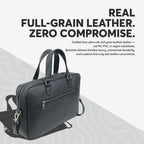 Black Full-Grain Leather Laptop Bag