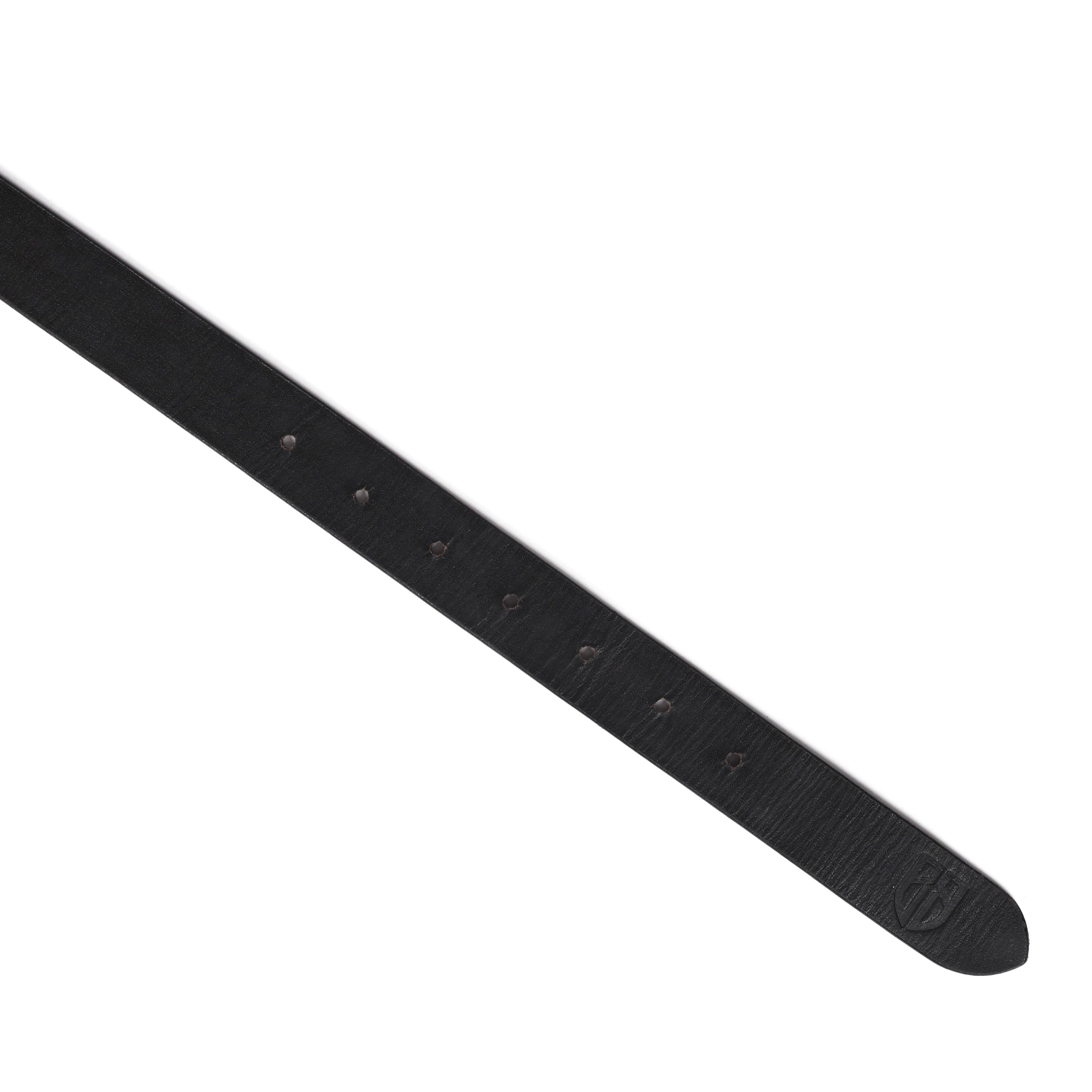 Black Leather Belt for Women with Golden Buckle