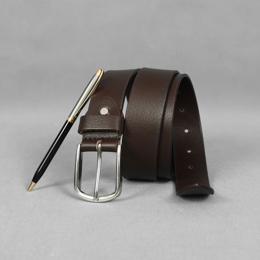 Dark Brown Full Grain Leather Belt – Classic Genuine Leather