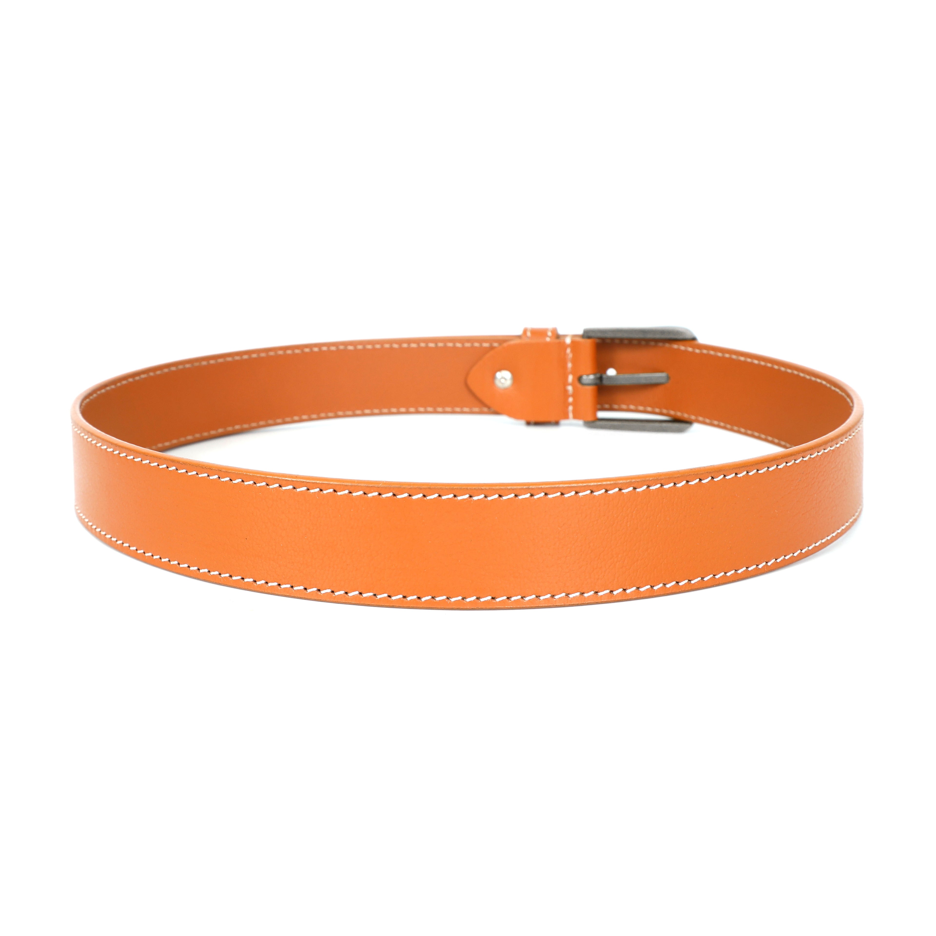 Berbanto Siena Stitch Leather Belt - Tan