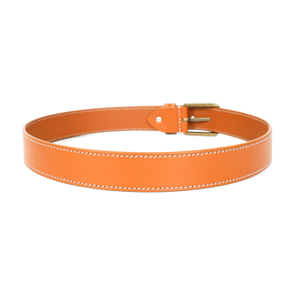 Berbanto Siena Stitch Leather Belt - Tan