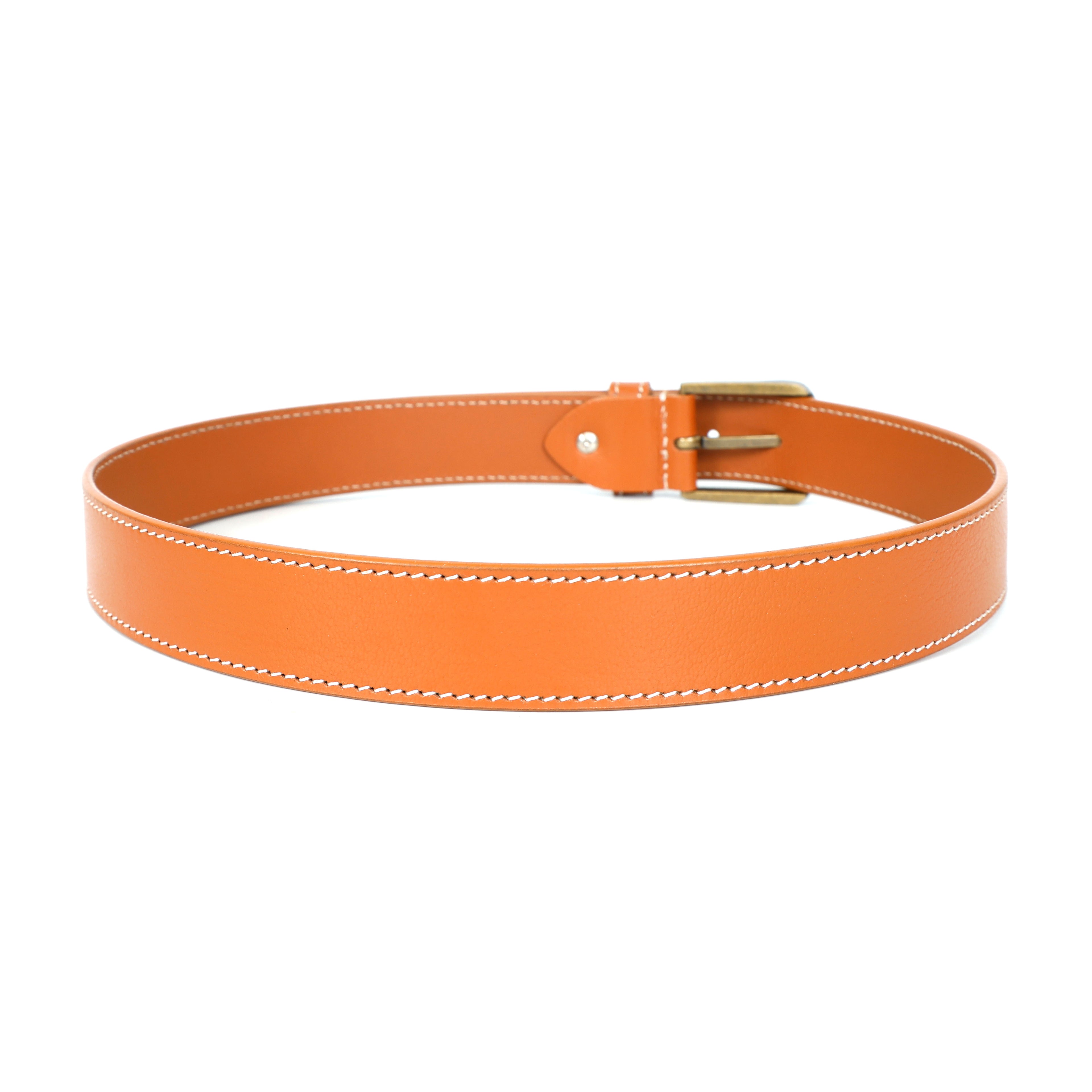 Berbanto Siena Stitch Leather Belt - Tan