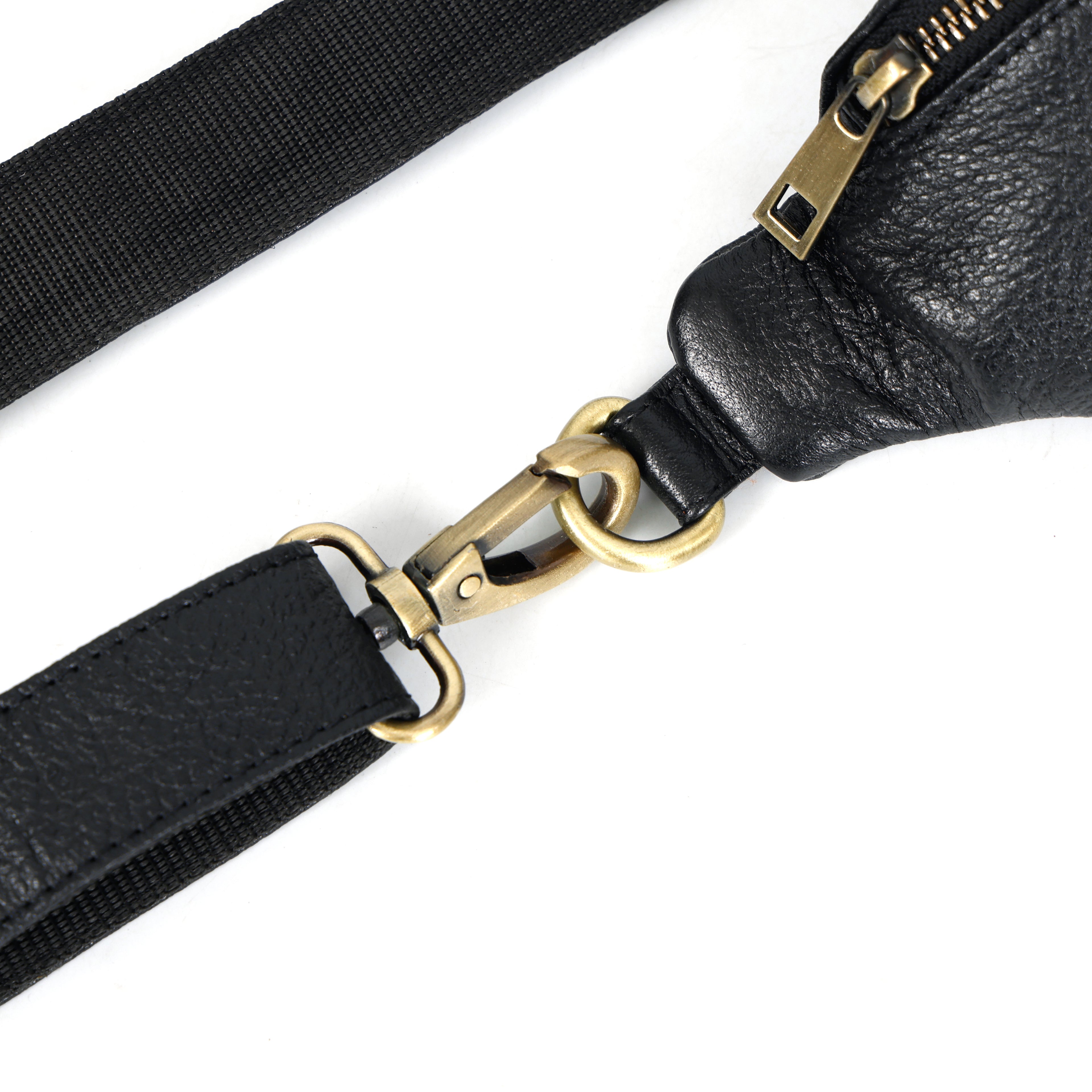 Berbanto Viceroy Sling | Midnight Black Leather Crossbody Bag for Men & Women