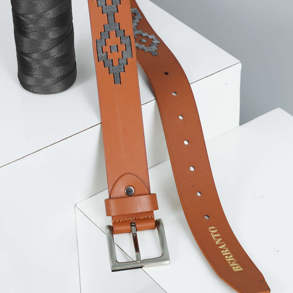 Berbanto Mason Full-Grain Polo Belt - Tan Leather