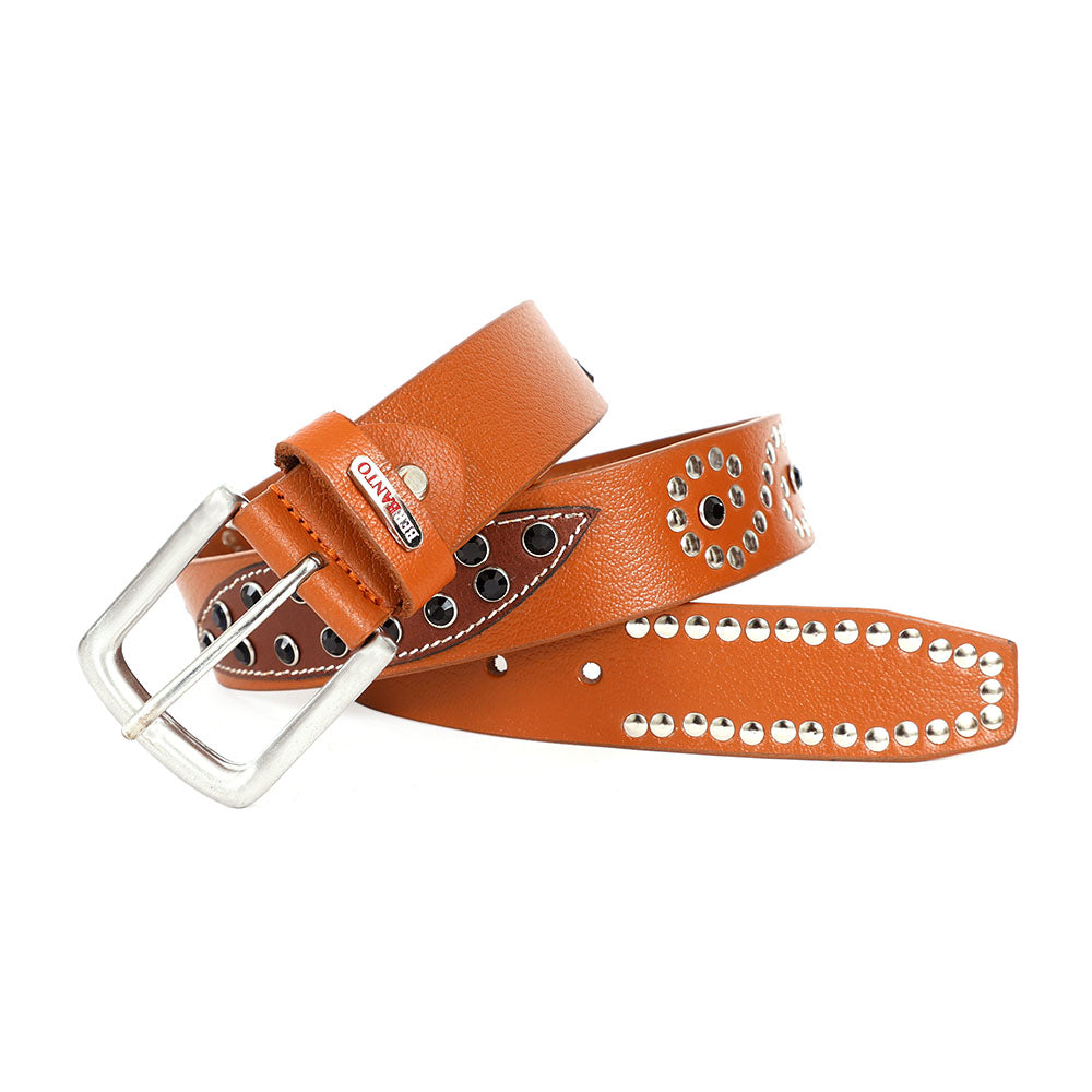 Berbanto Eclipse Full-Grain Studded Leather Belt