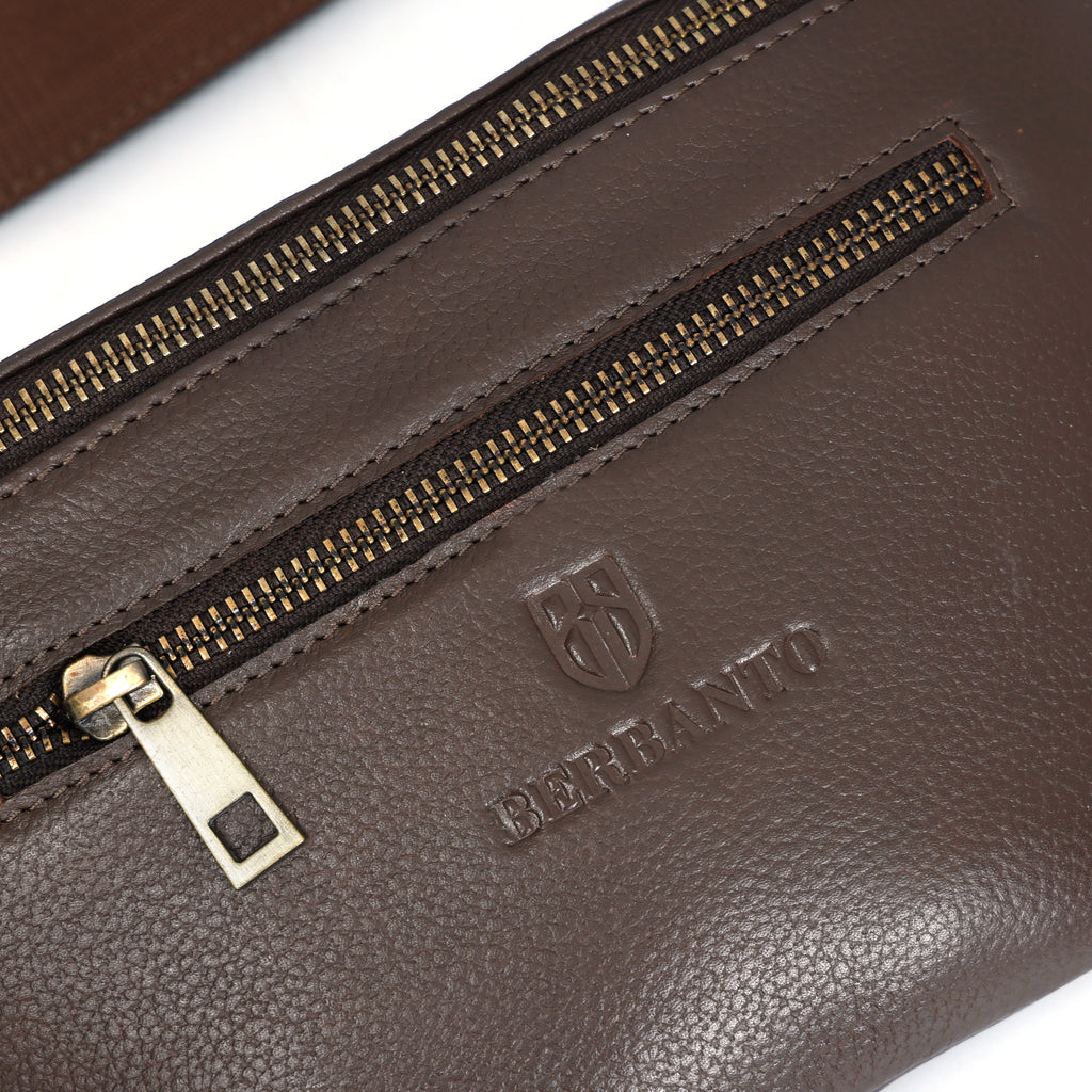 Berbanto Viceroy Sling | Espresso Brown Leather Crossbody Bag for Men & Women