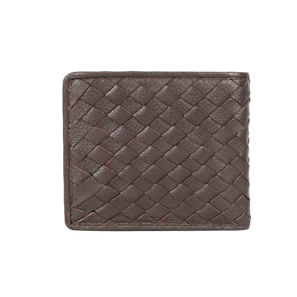 Berbanto Woven Luxe Bifold Wallet – Dark Mocha Weave