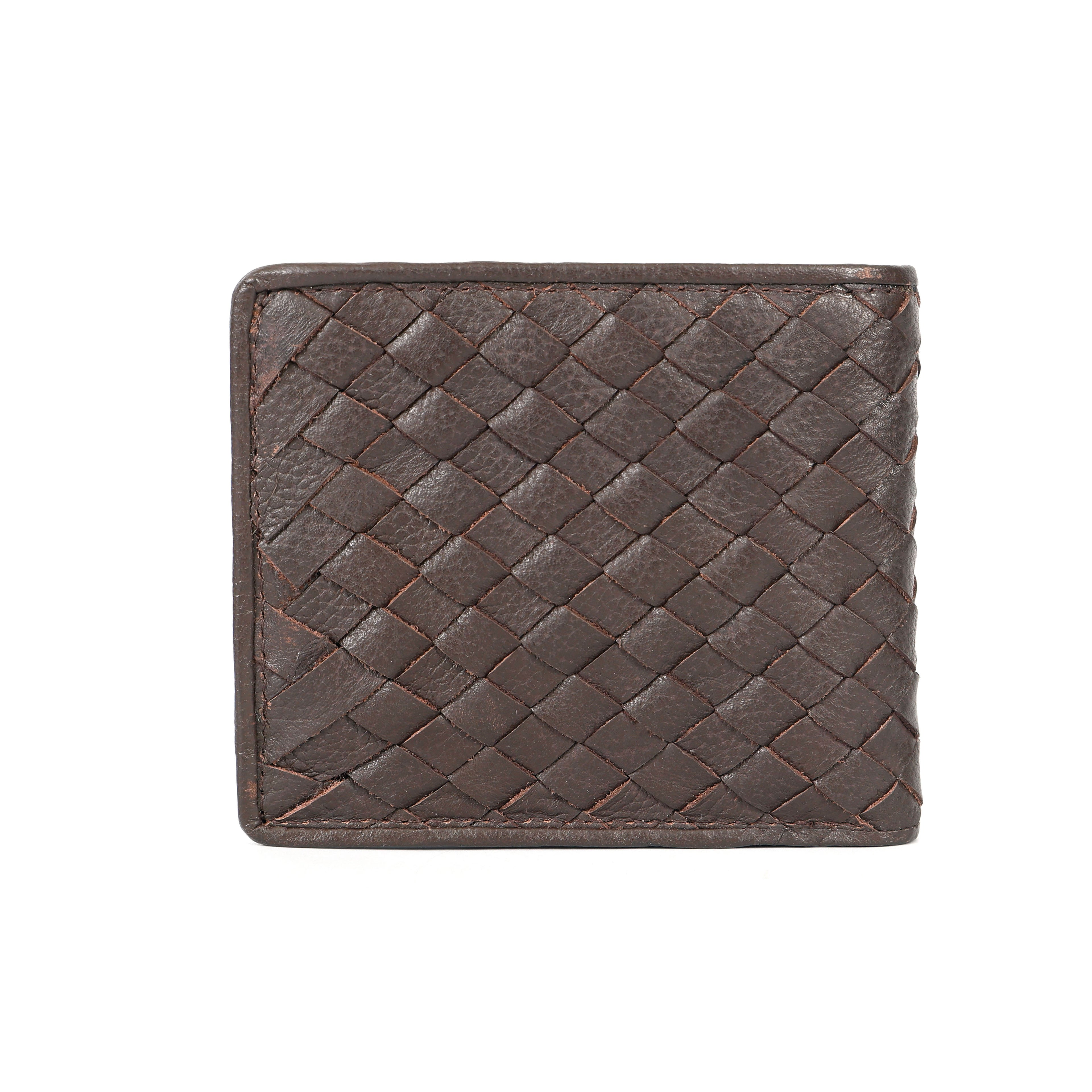 Berbanto Woven Luxe Bifold Wallet – Dark Mocha Weave