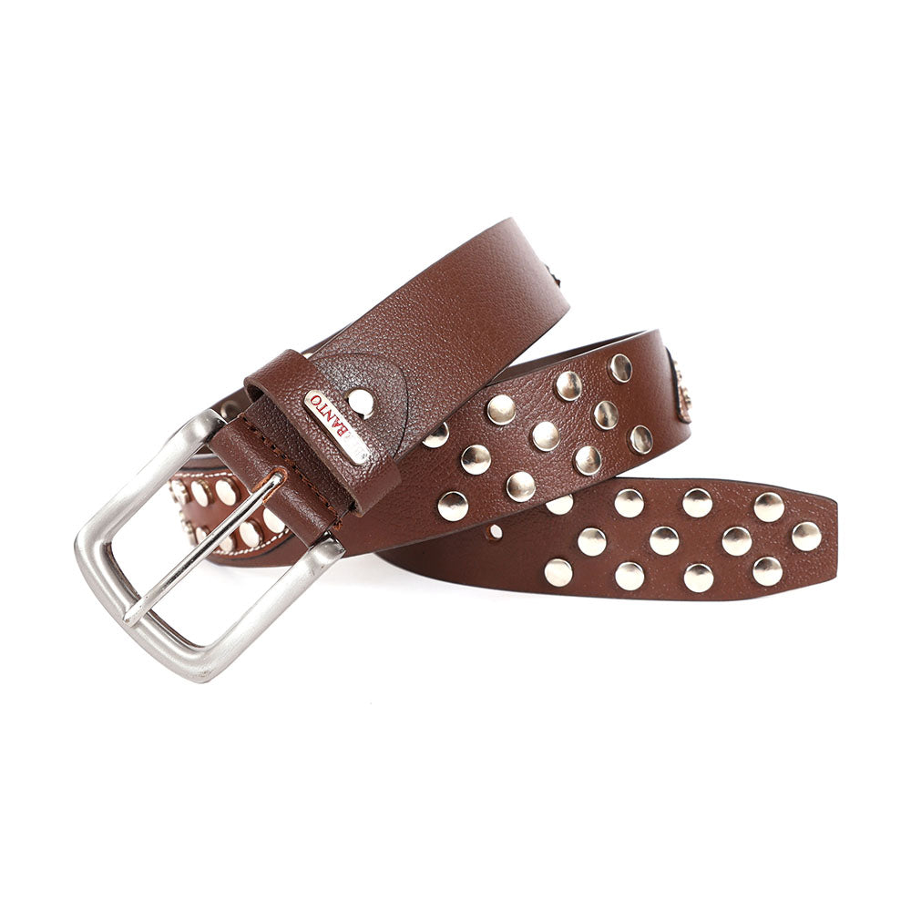 Berbanto Ironwood Full-Grain Studded Leather Belt