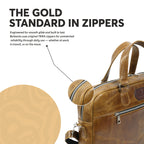 Tan Full-Grain Crunch Leather Laptop Bag