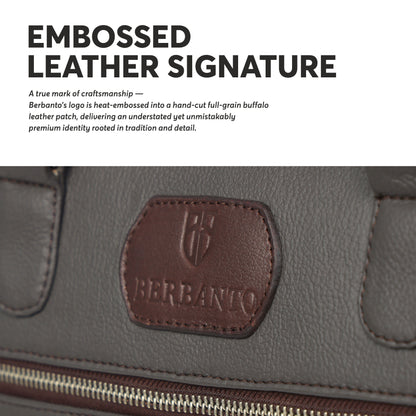 Dark Brown Full-Grain Leather Laptop Bag