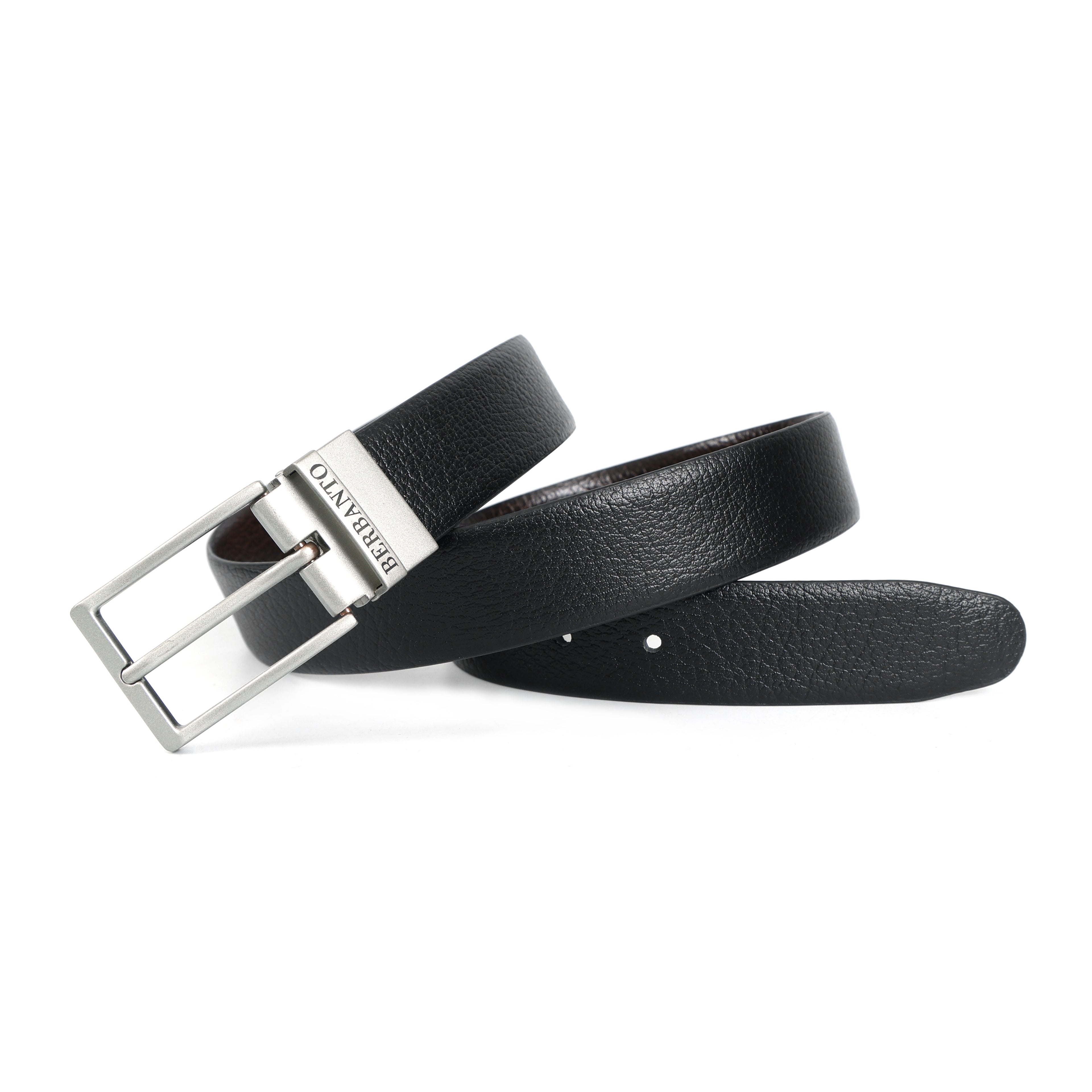 Berbanto Pebble Luxe Reversible Belt – Silver Buckle