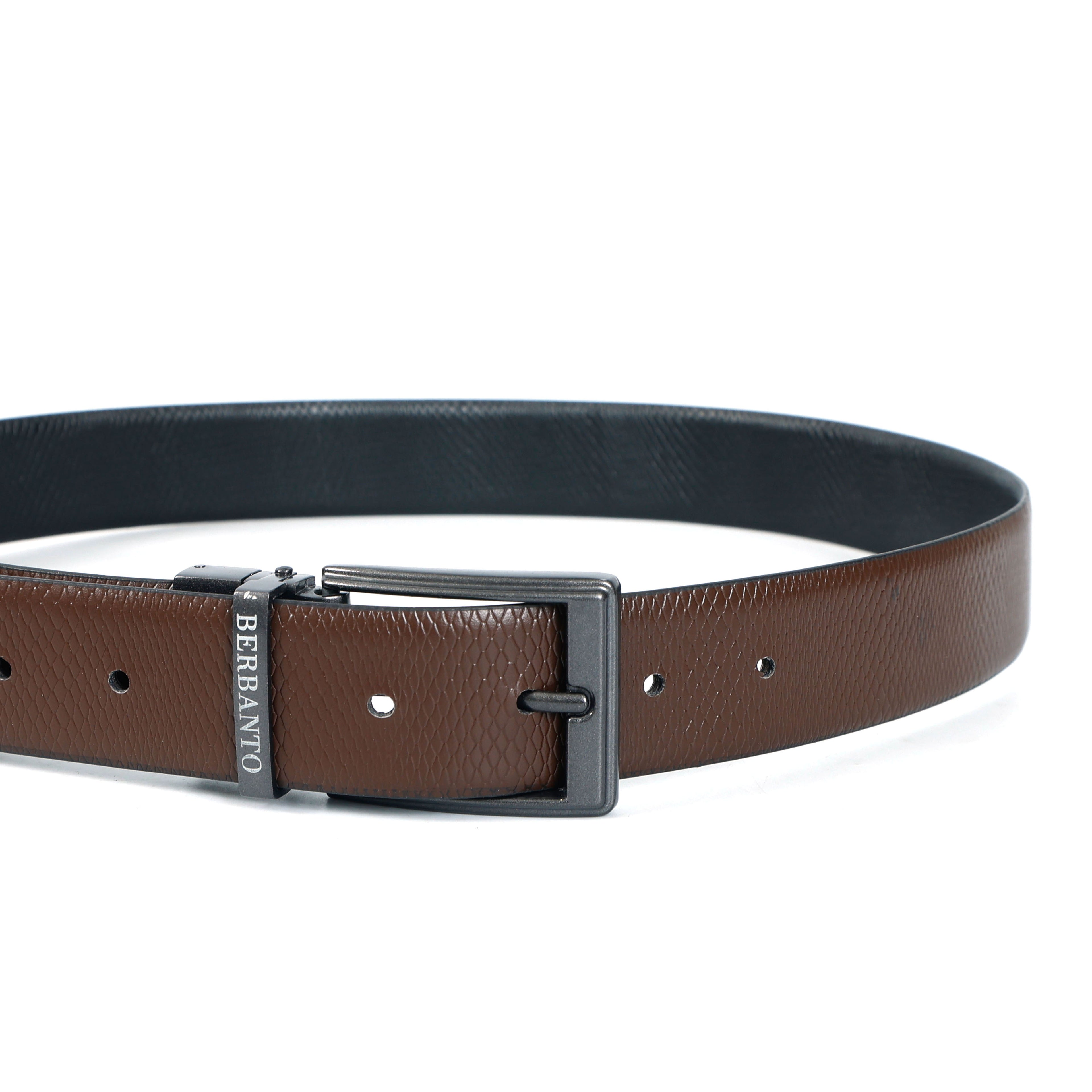 Berbanto Diamond Weave Reversible Belt – Gunmetal Buckle