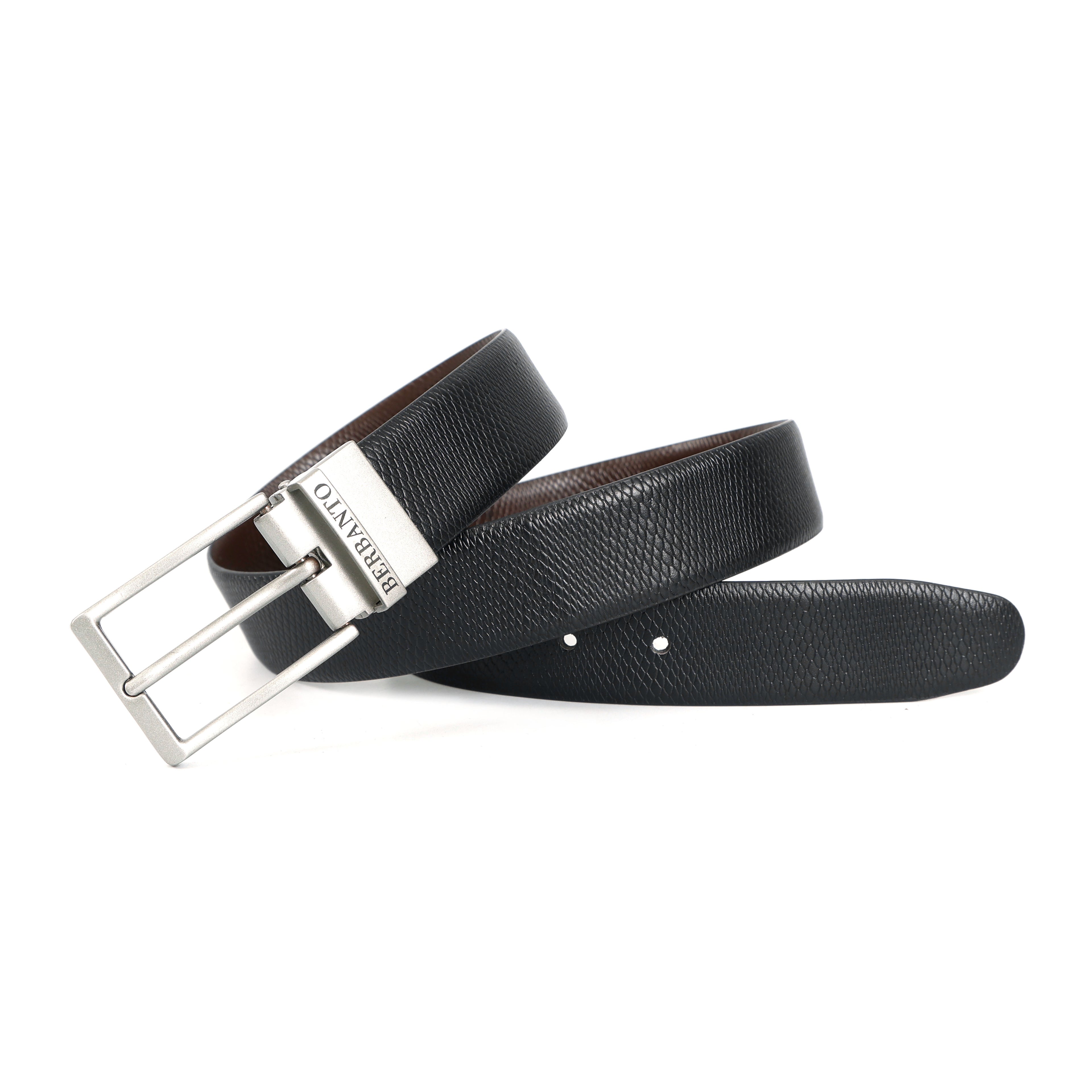 Berbanto Diamond Weave Reversible Belt – Silver Buckle