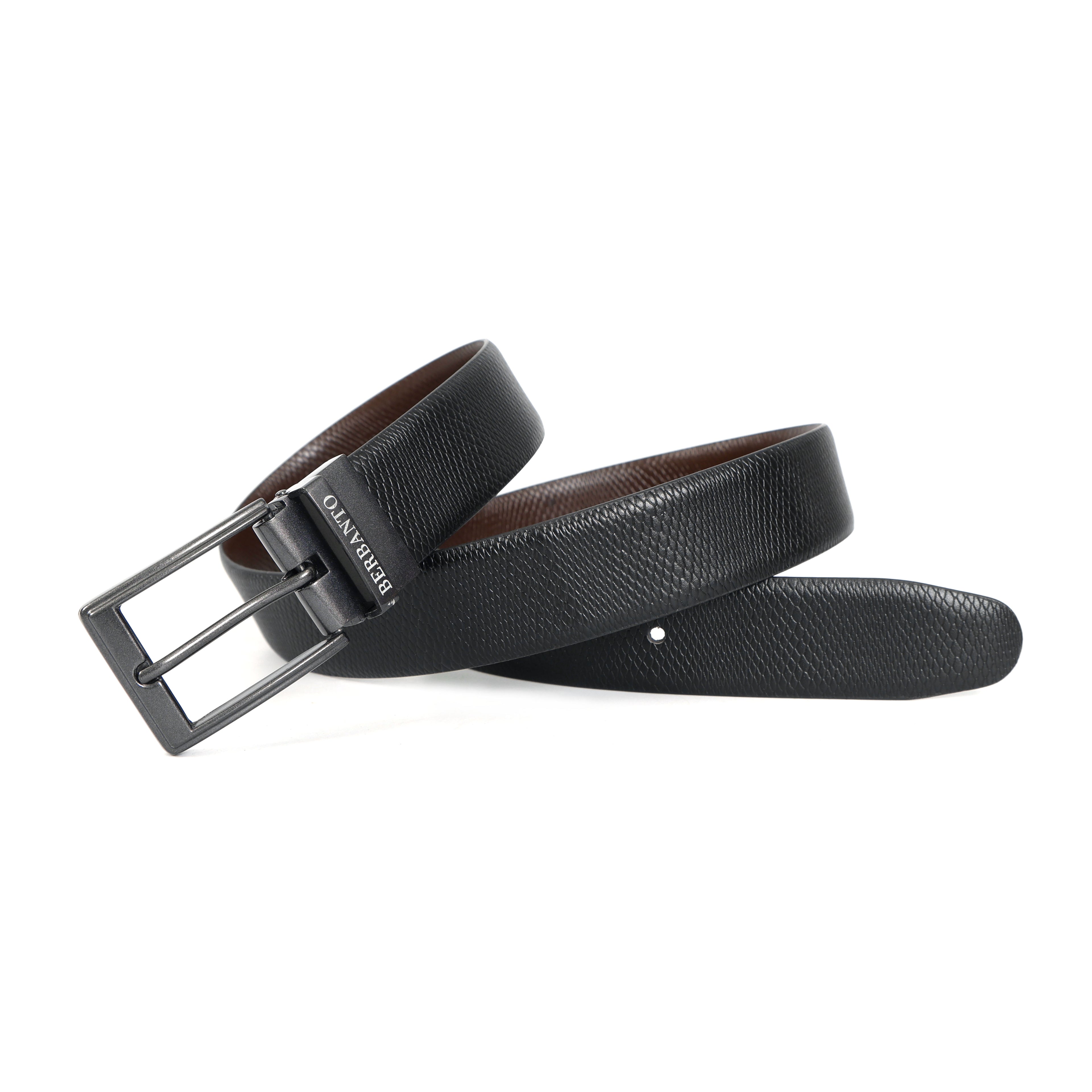 Berbanto Diamond Weave Reversible Belt – Gunmetal Buckle