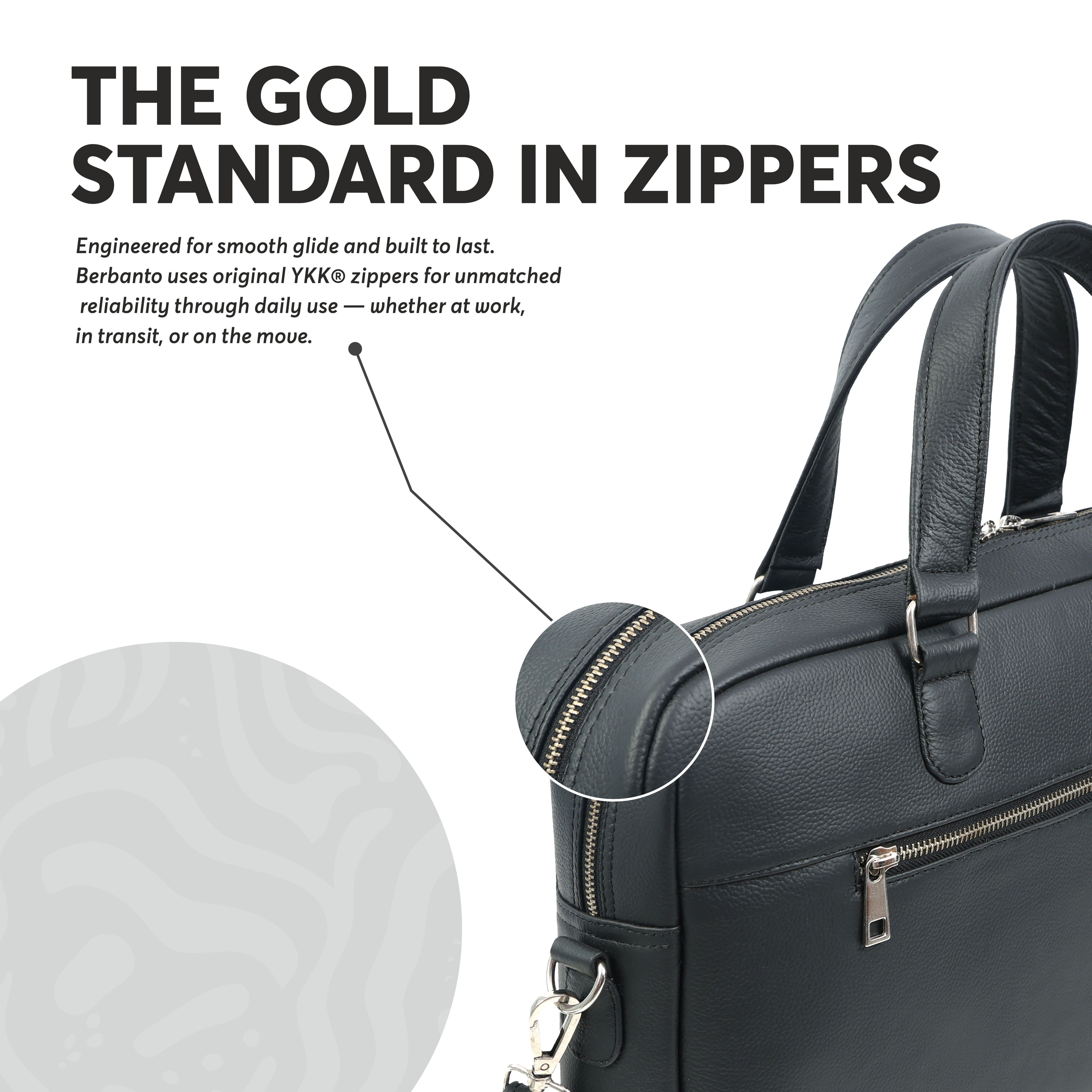Black Full-Grain Leather Laptop Bag