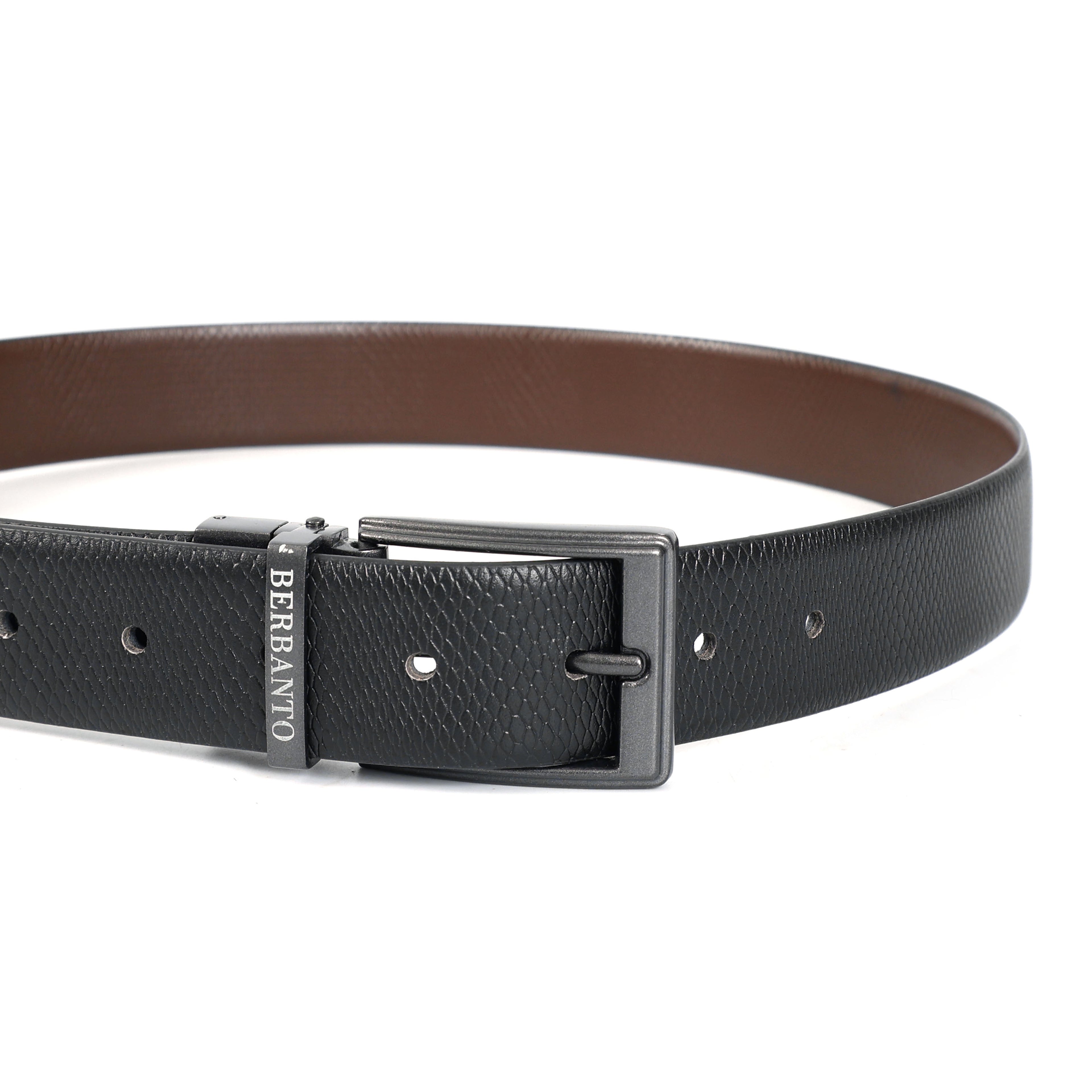 Berbanto Diamond Weave Reversible Belt – Gunmetal Buckle